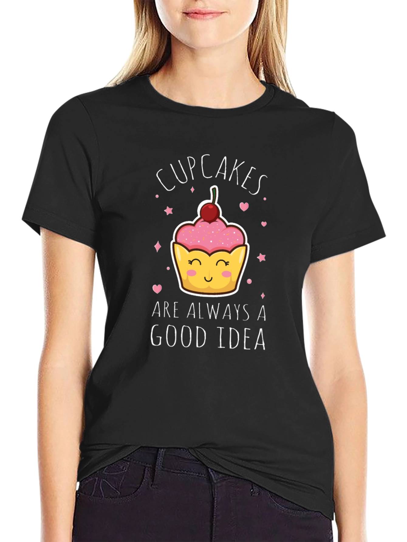 Black Cupcakes Good Idea Graphic T-Shirt view 2