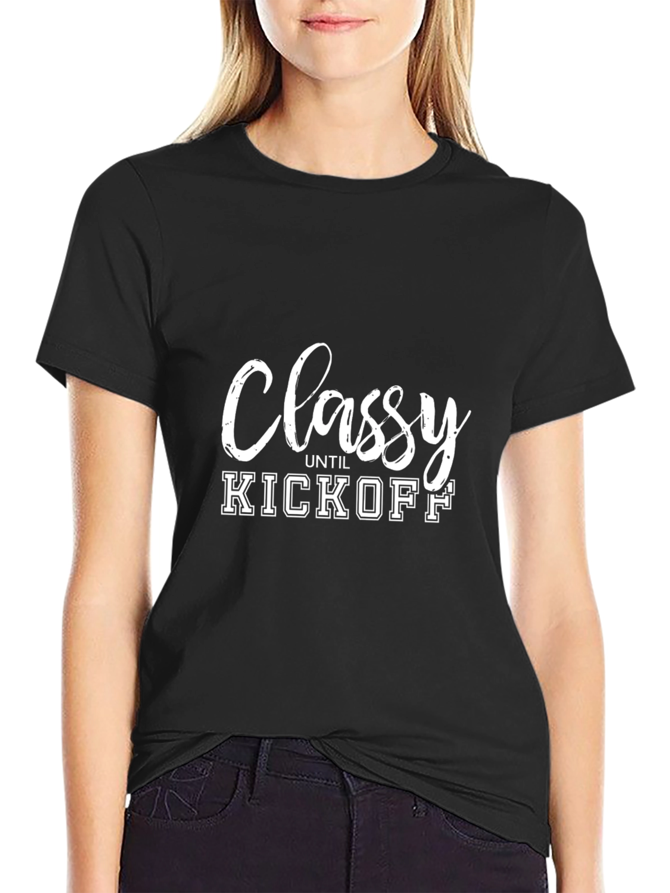 Black Classy Until Kickoff Black Graphic Tee view 2