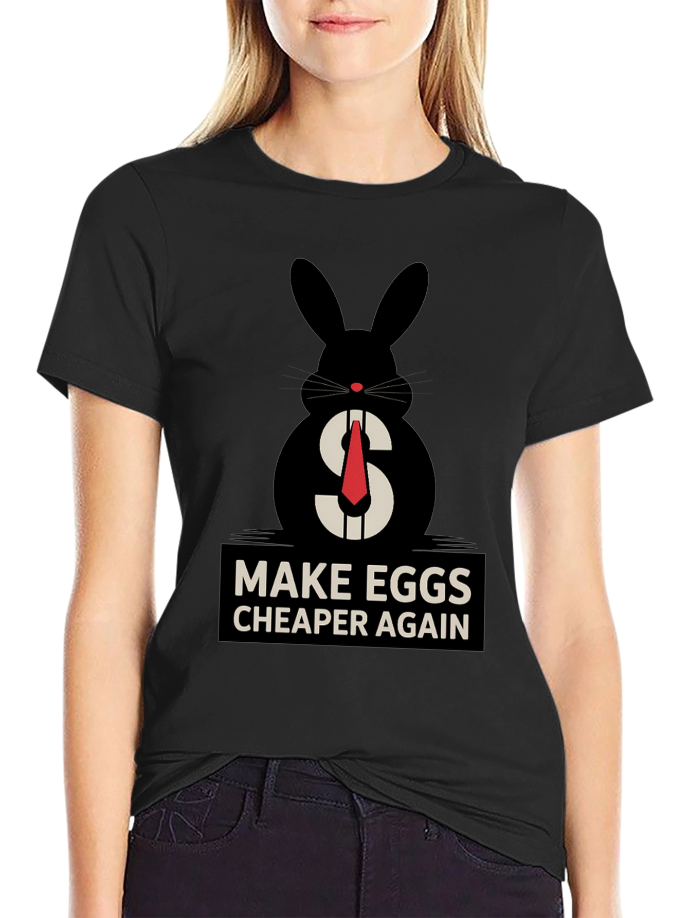 Black Make Eggs Cheaper Again T-Shirt view 2