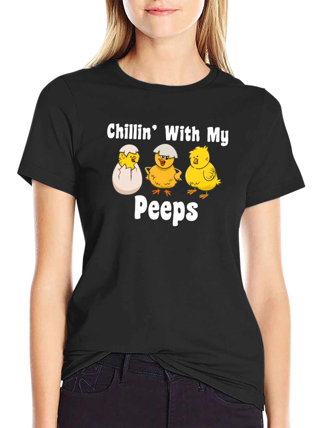 Black Chillin' With My Peeps Graphic Tee view 2