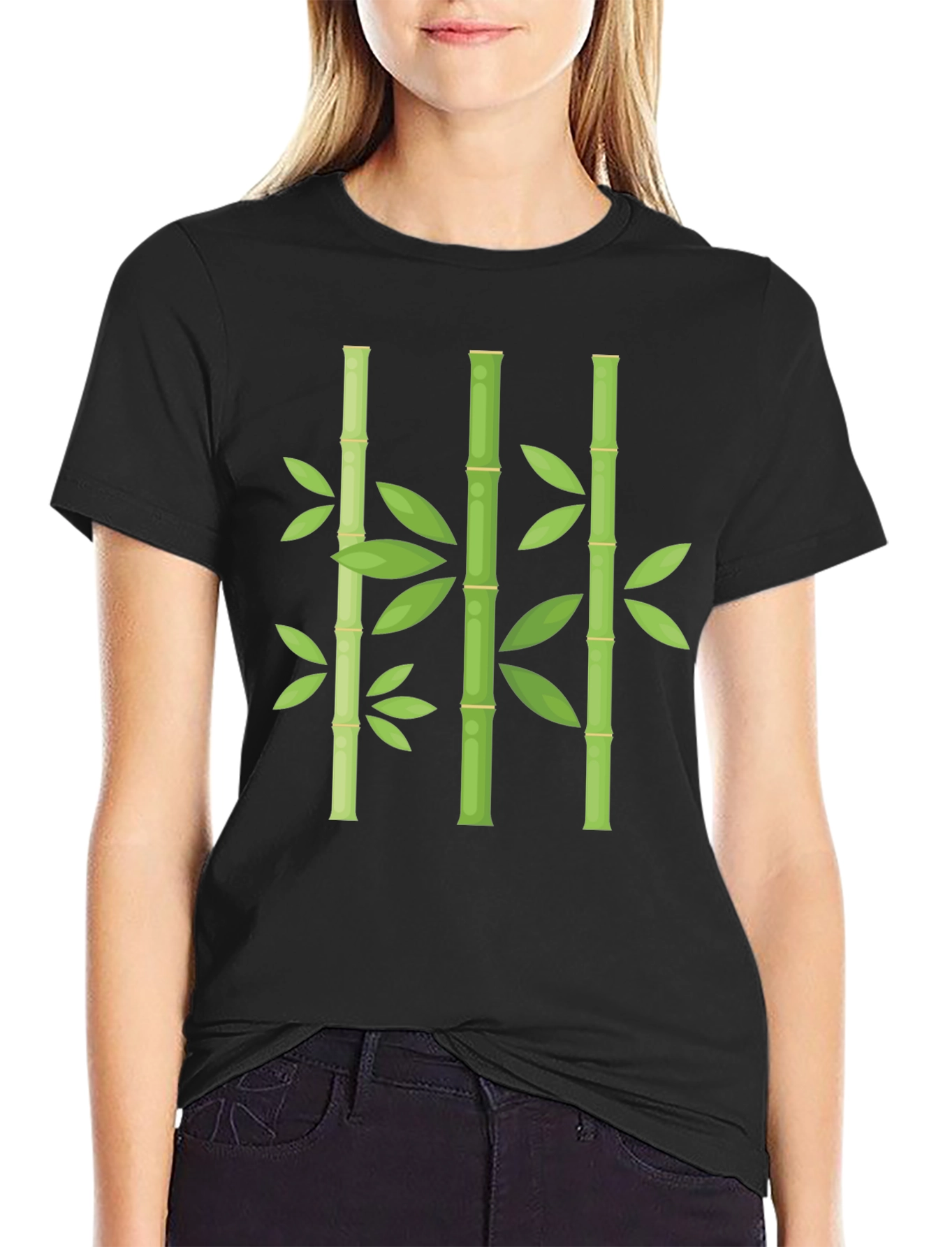 Black Bamboo Graphic T-Shirt - Modern Style view 2