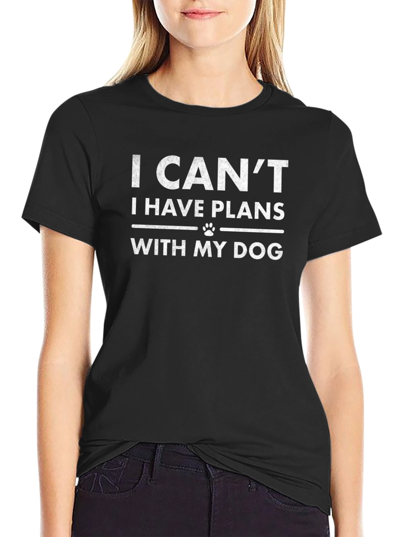 Black Dog Lover T-Shirt: "I Can't, Plans with My Dog" view 2