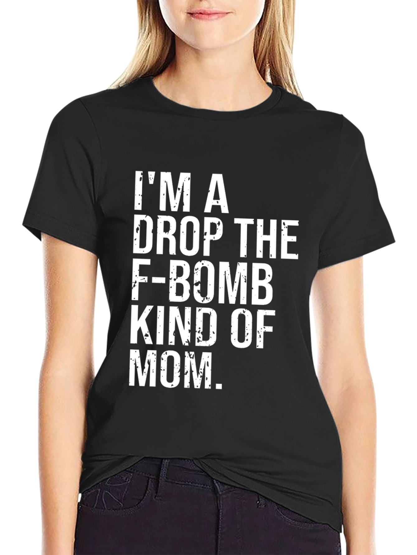 Black I'm a Drop The F-Bomb Mom T-Shirt view 2