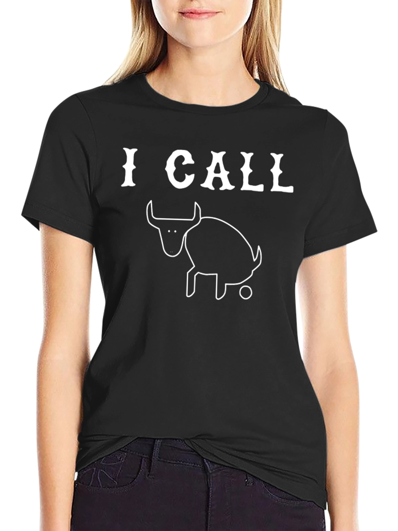 Black I Call Bull Shirt - Funny Graphic Tee view 2