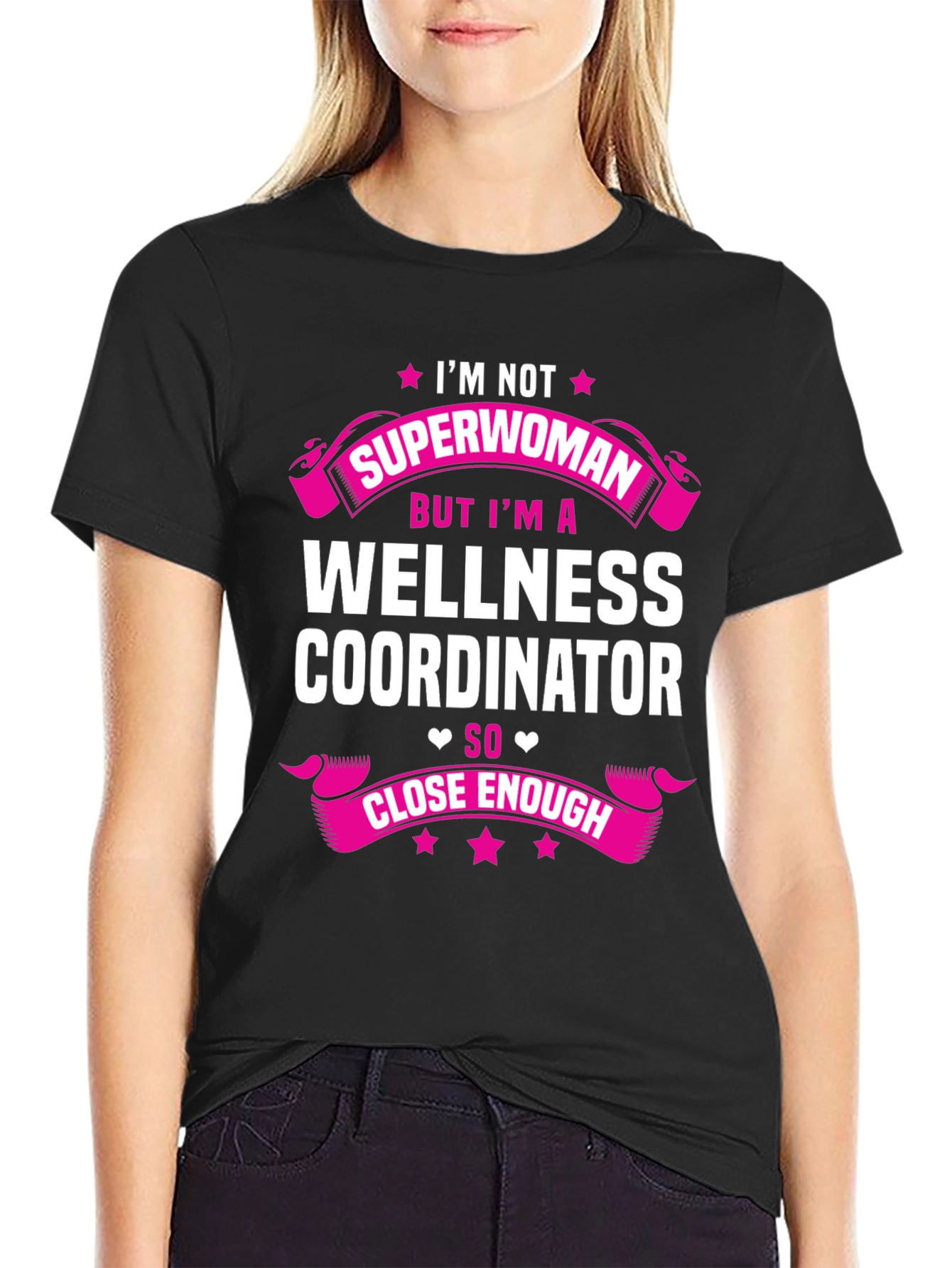 Black Wellness Coordinator T-Shirt - Superwoman Gift view 2