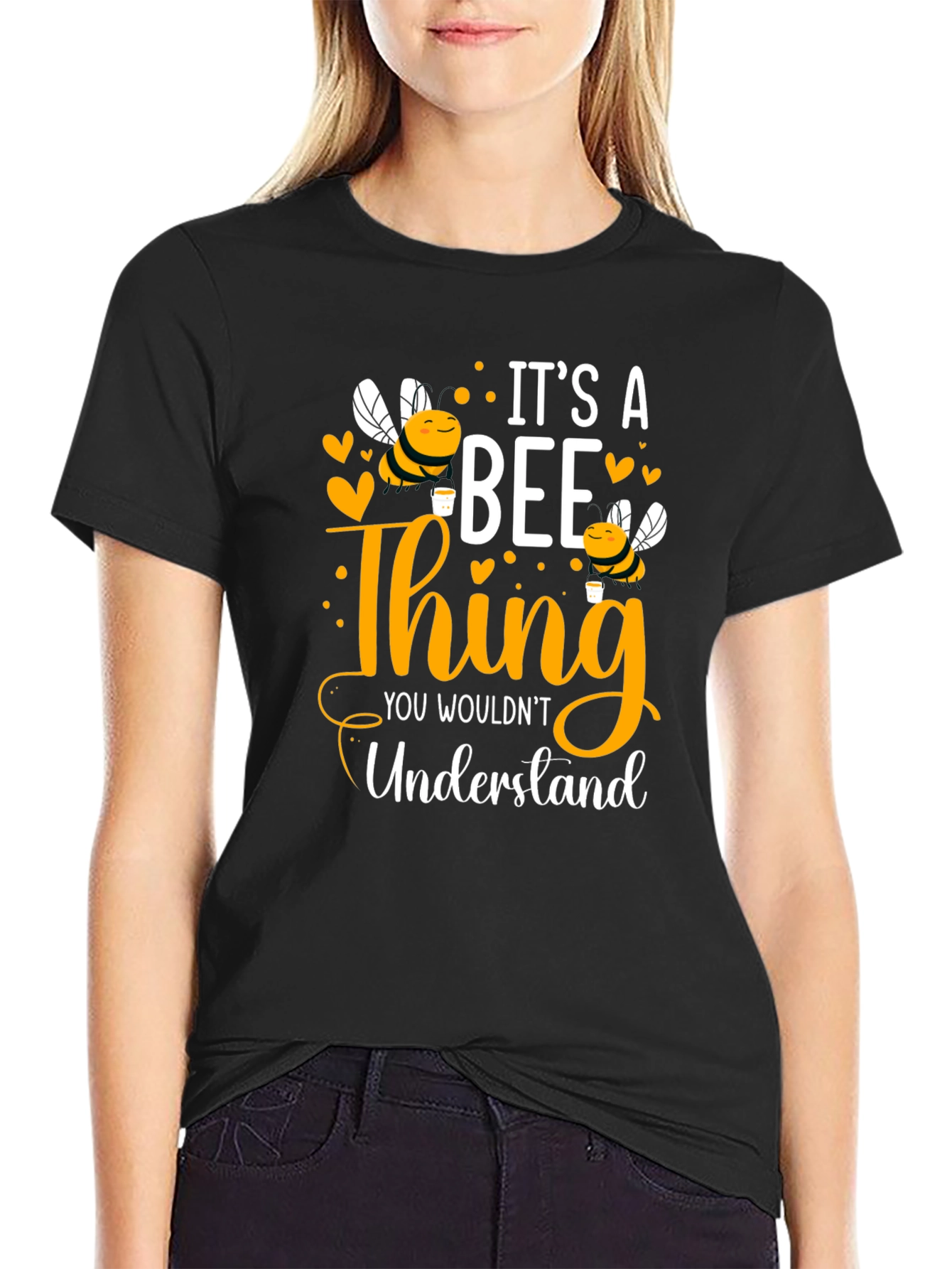 Black It's a Bee Thing T-Shirt - Unisex Cotton Tee view 2