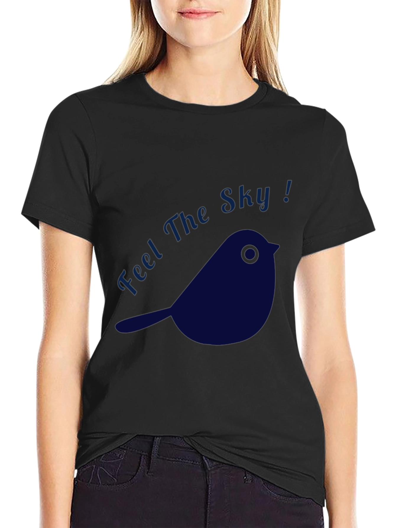 Black Feel The Sky! Graphic Tee view 2