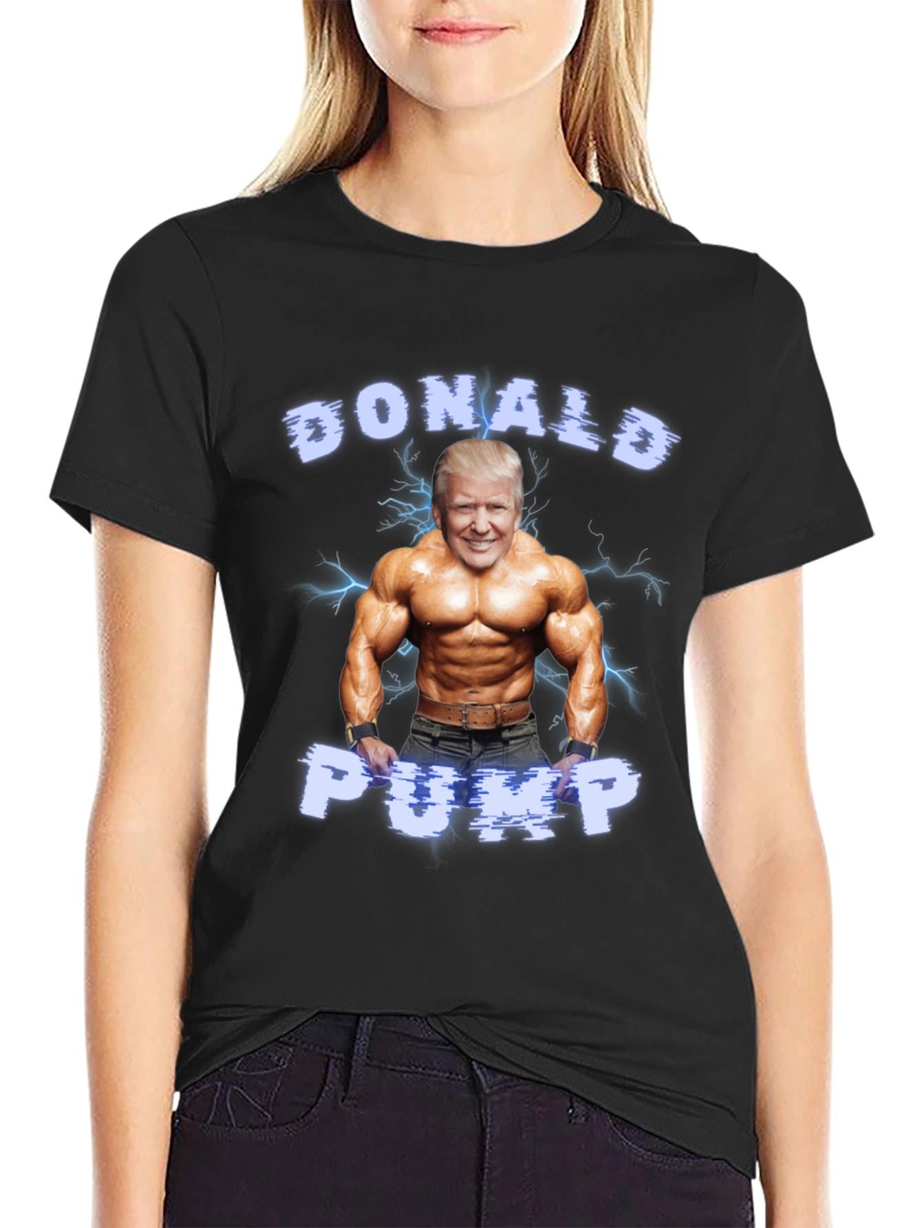 Black Donald Pump Black T-Shirt view 2