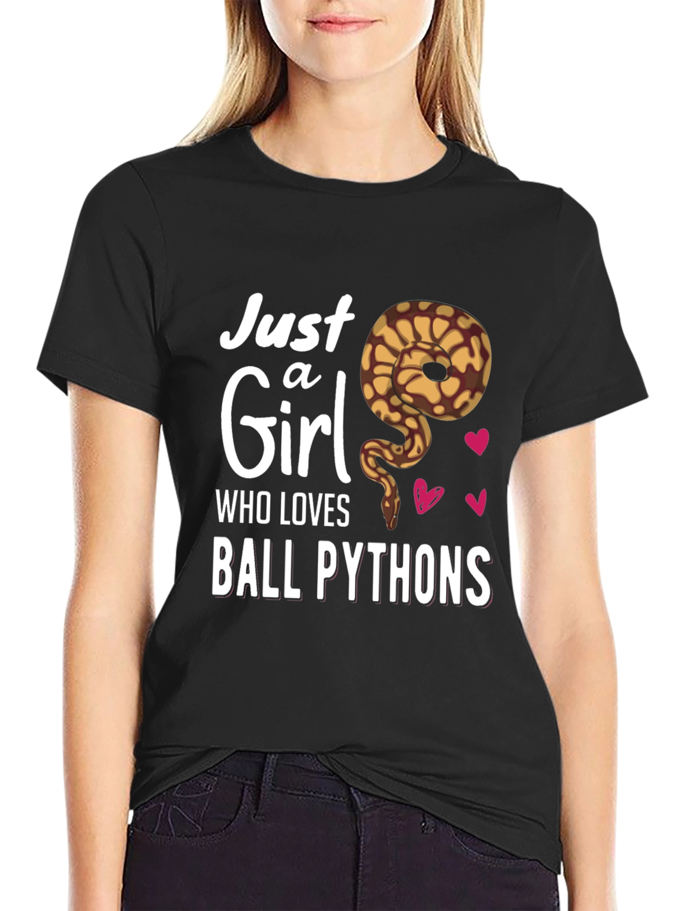 Ball Python Lover T-Shirt - Just a Girl Who Loves Pythons Tee - 2