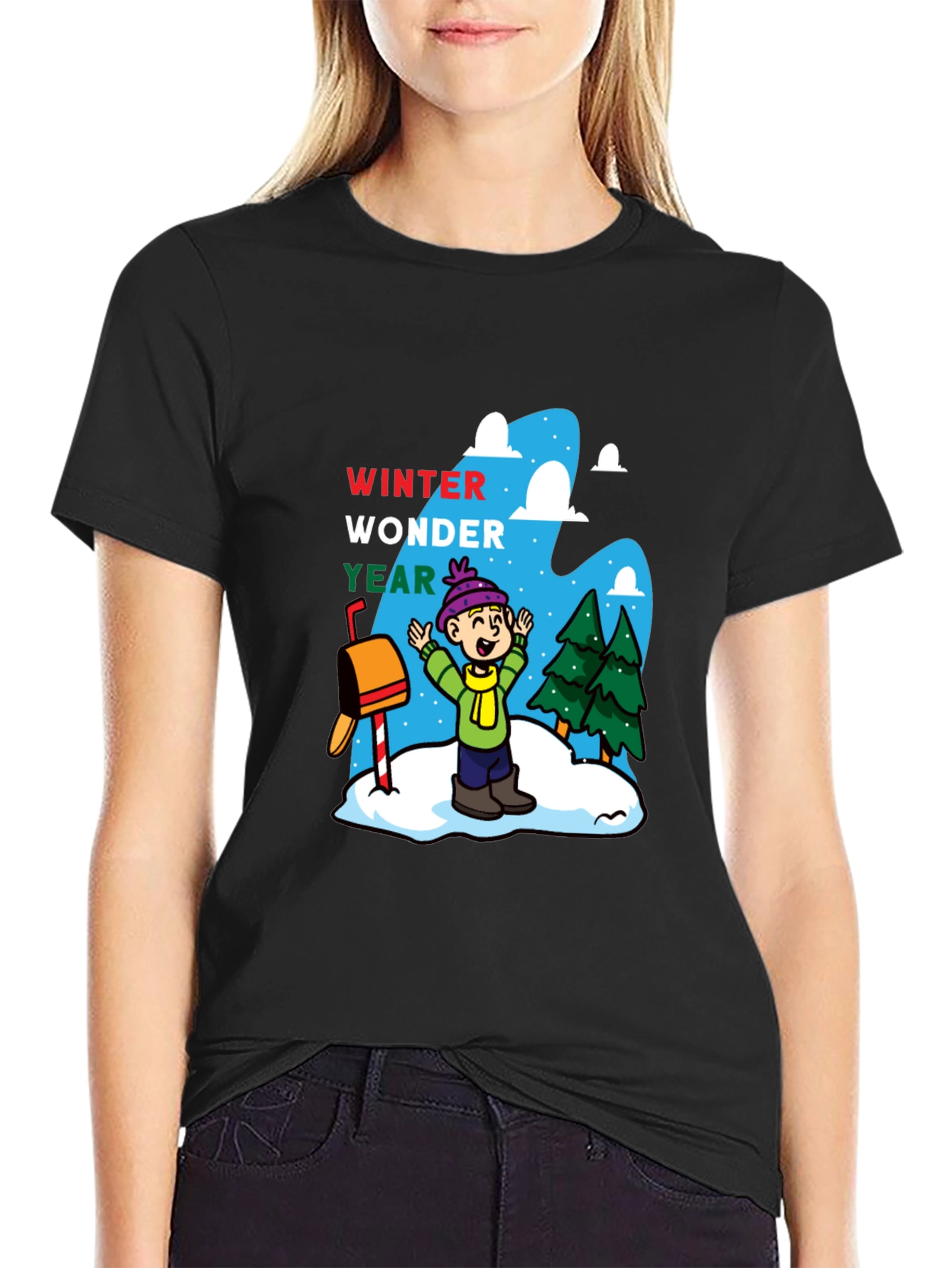 Black Winter Wonder Year T-Shirt view 2