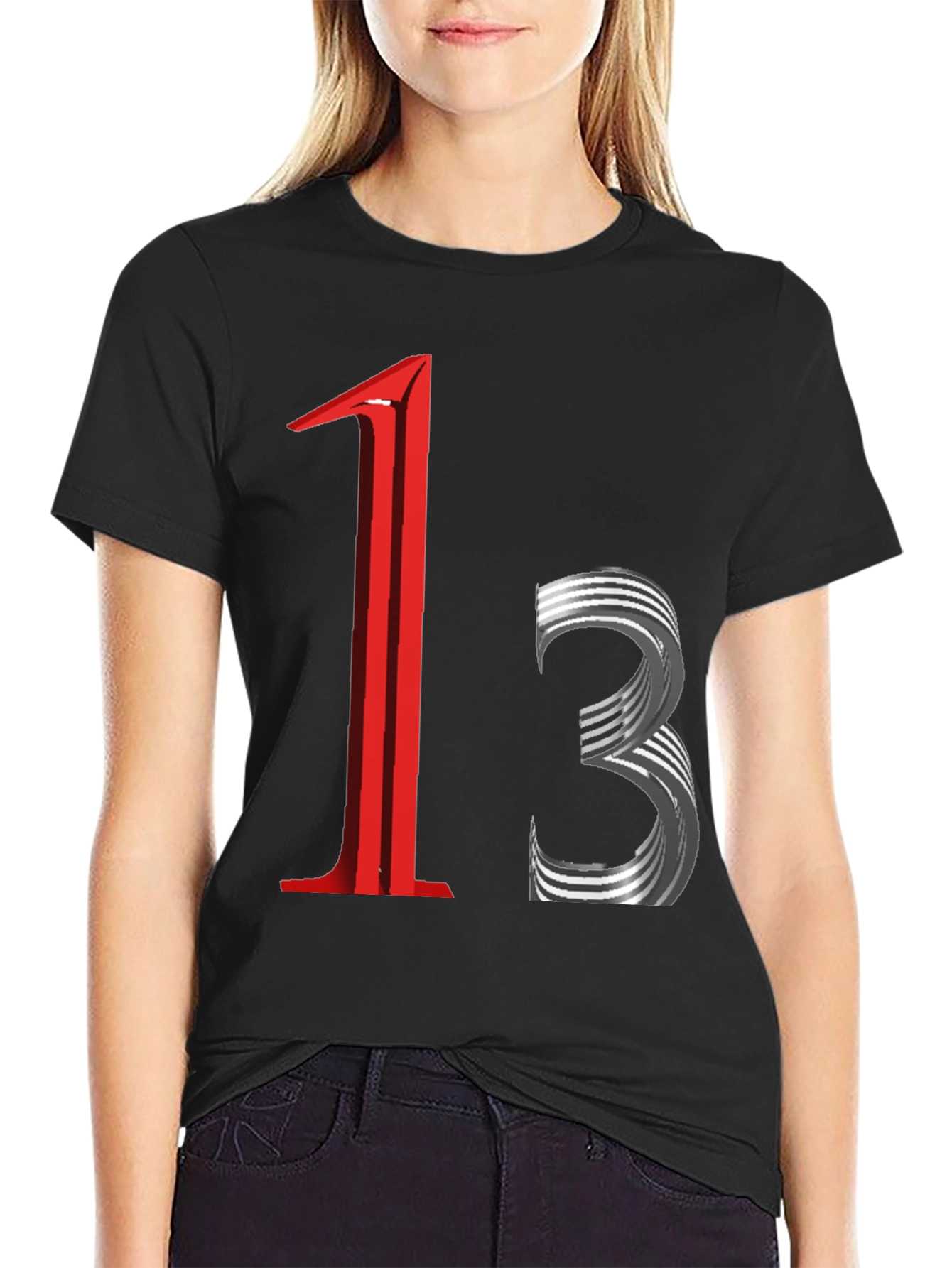 Black Edgy Graphic Tee - 13 Design view 2