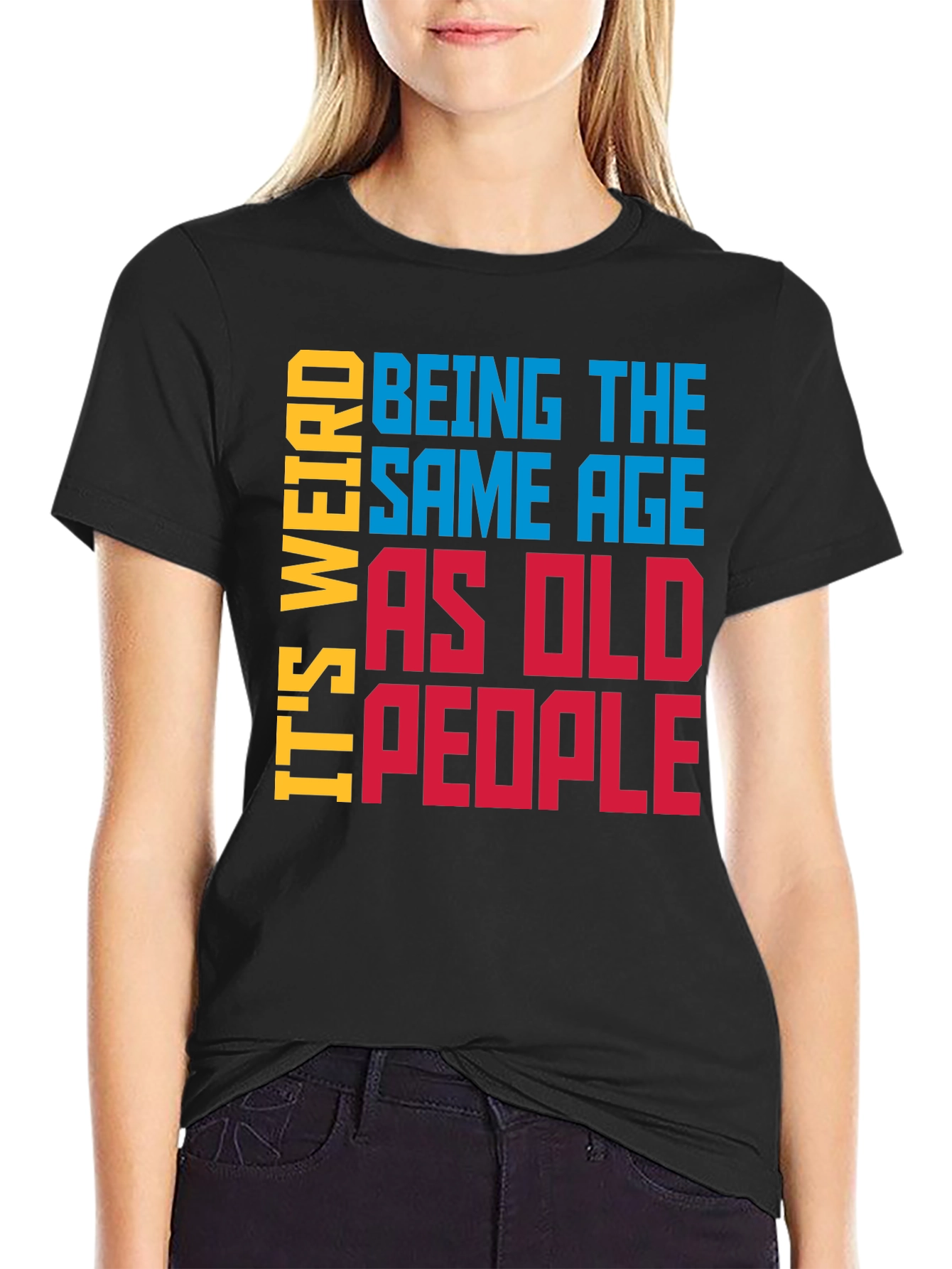 Black Funny 'Same Age as Old People' Graphic Tee view 2