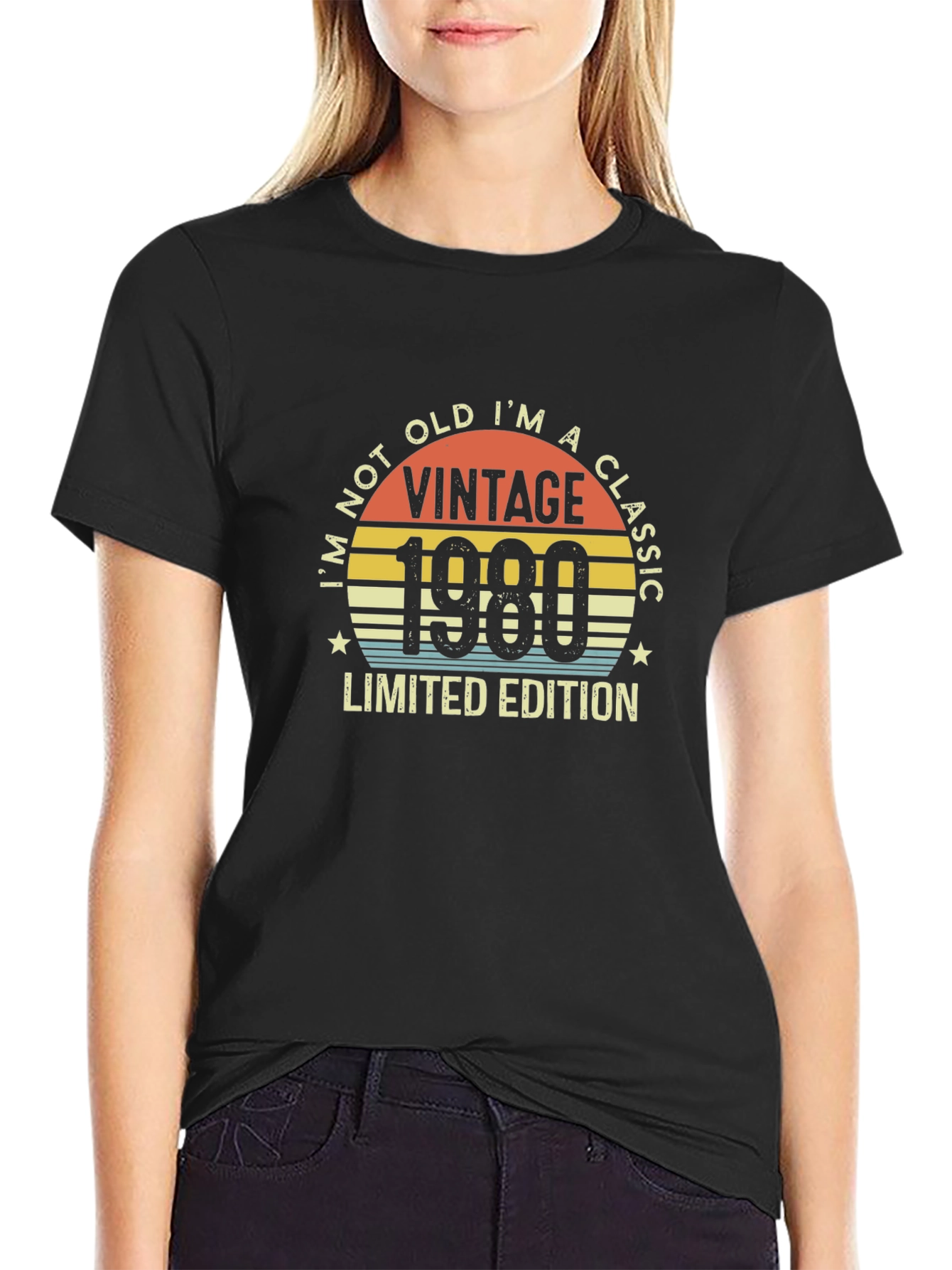 Black Vintage 1980 Limited Edition T-Shirt view 2