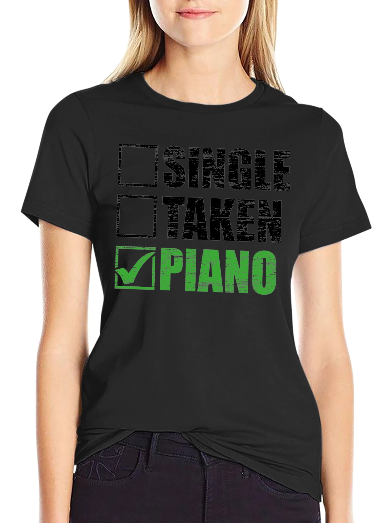 Black Single Taken Piano T-Shirt Musician view 2