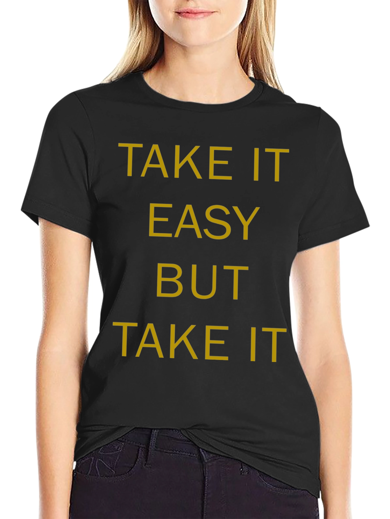Black Take it Easy T-Shirt - Black Casual Tee view 2