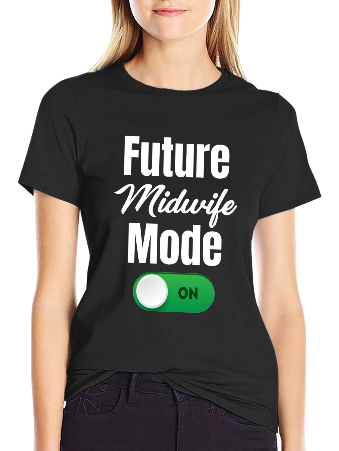 Black Future Midwife Mode On T-Shirt view 2