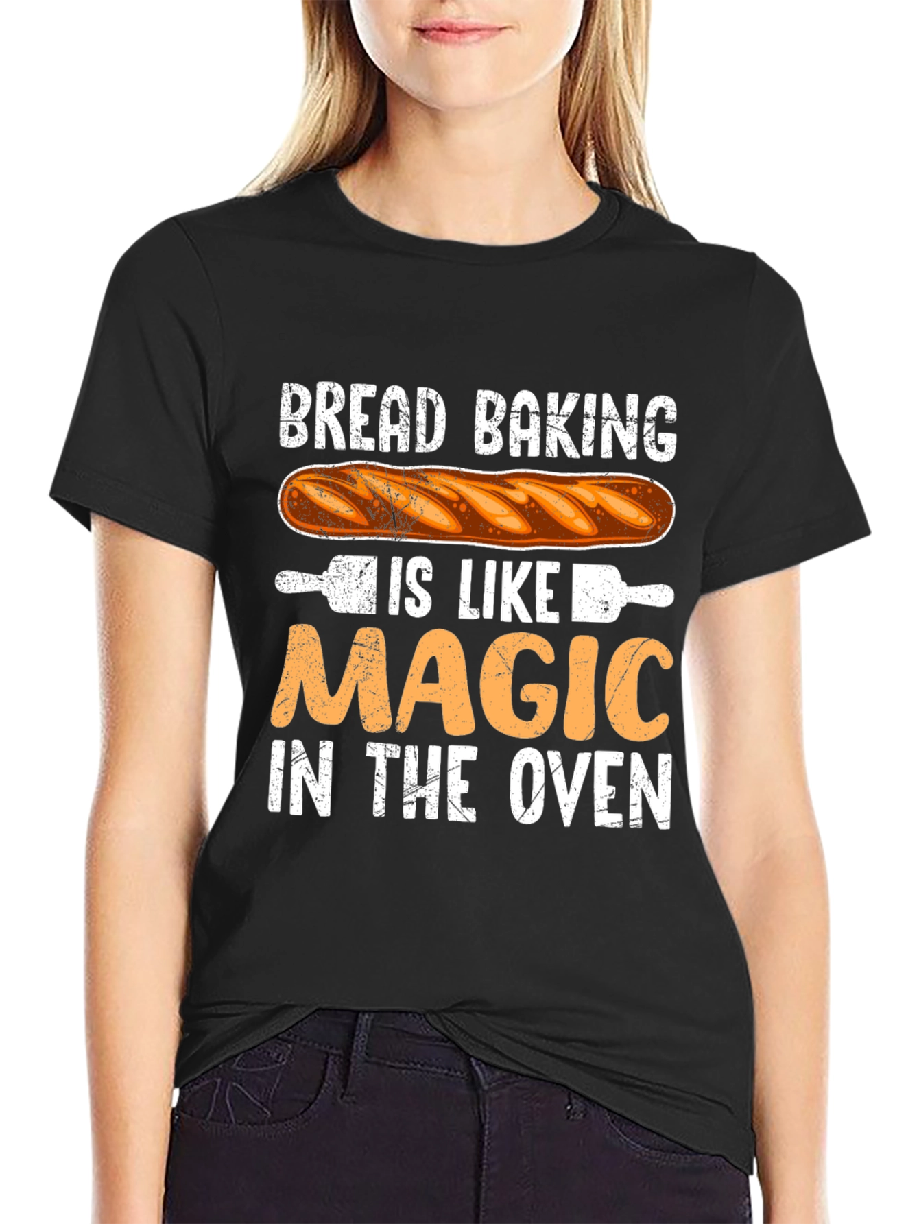 Black Bread Baking Magic T-Shirt view 2