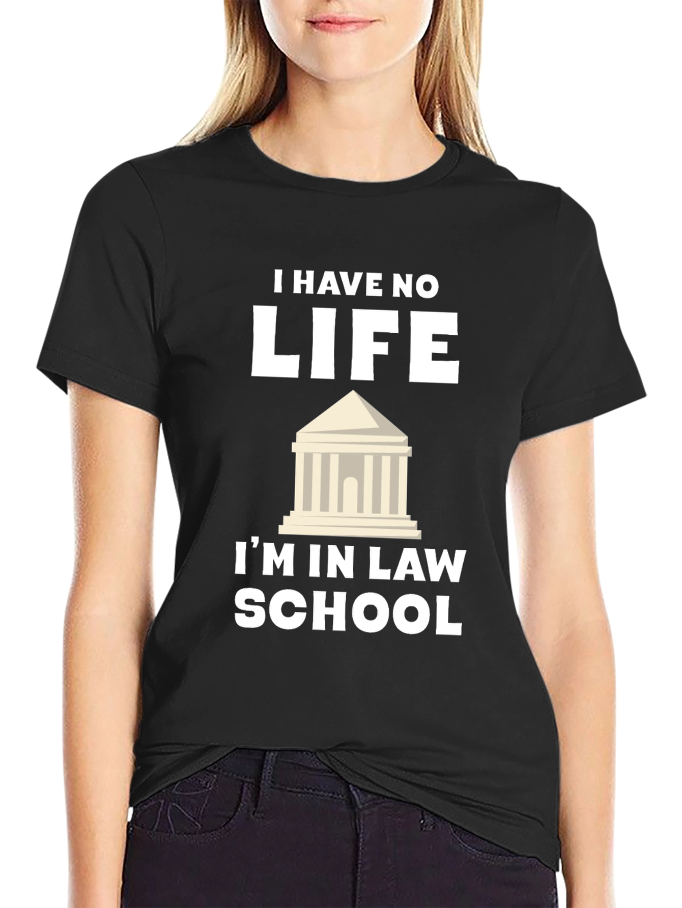 Black Law School T-Shirt - 'I Have No Life' Funny Tee view 2