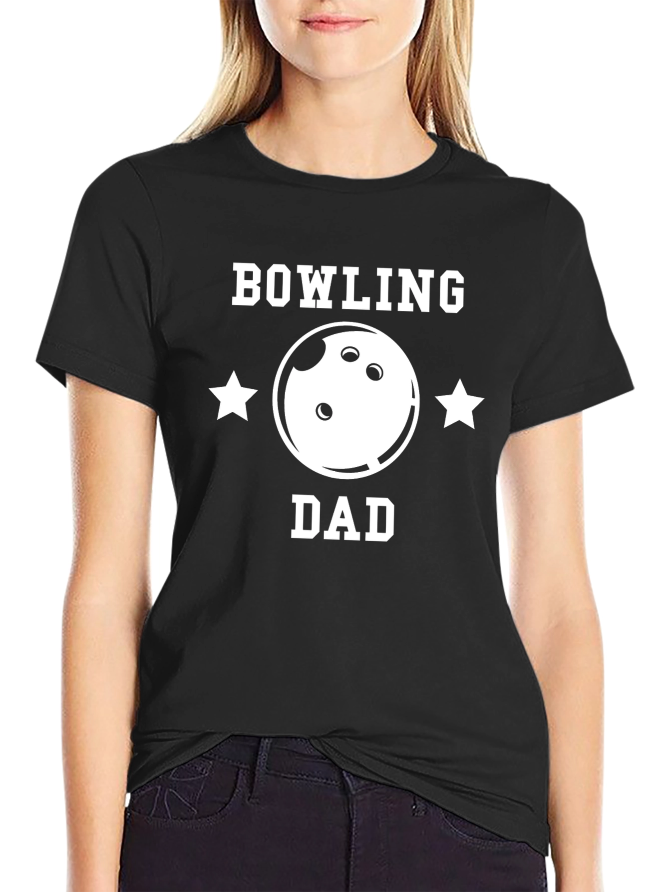 Black Bowling Dad Graphic T-Shirt view 2