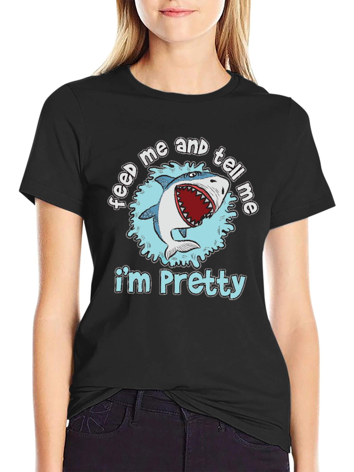 Black Feed Me and Tell Me I'm Pretty T-Shirt view 2