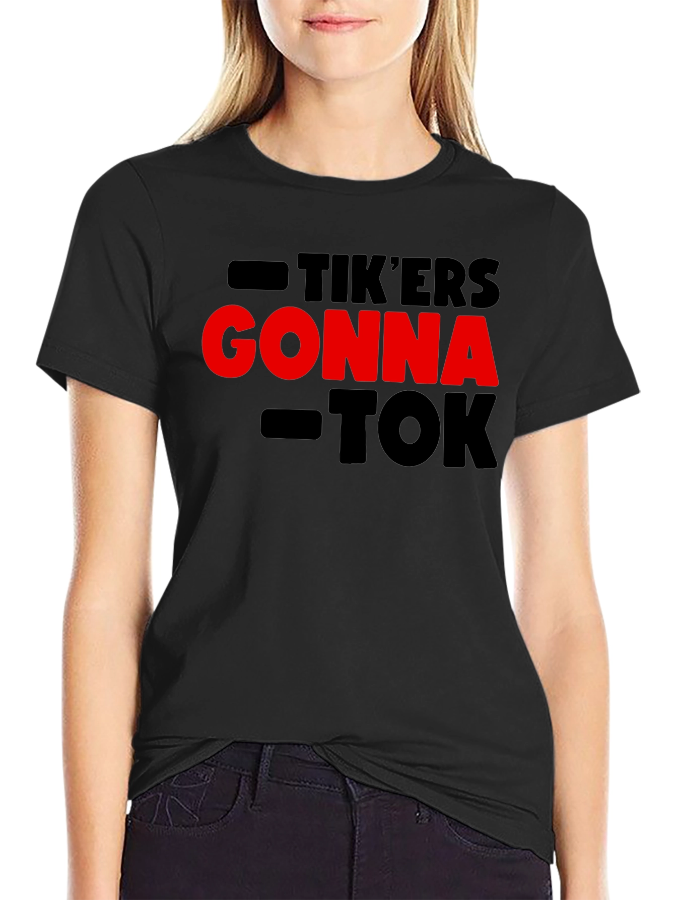 Black Tik'ers Gonna Tok T-Shirt - Trendy Statement Tee view 2