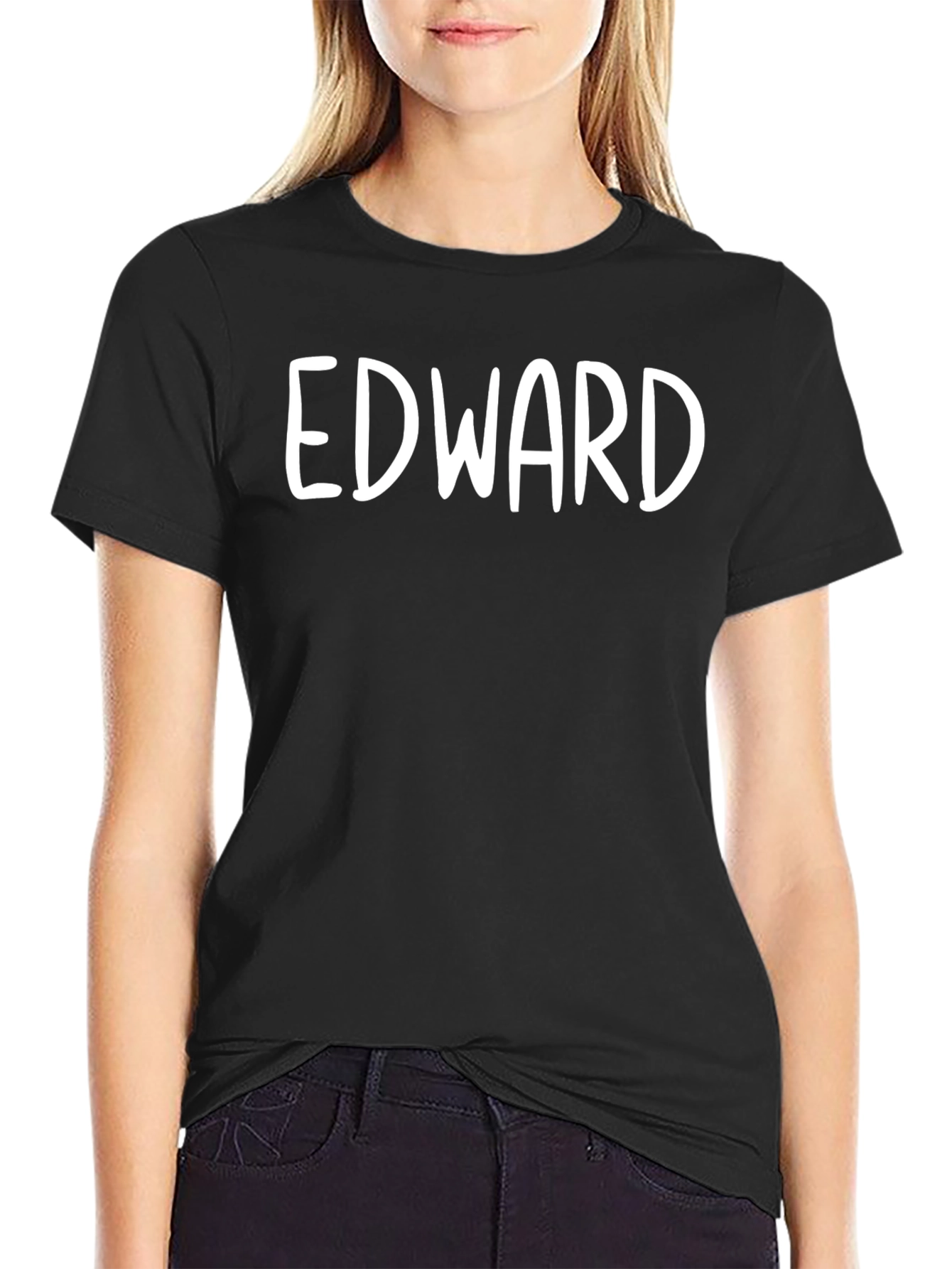 Black Edward Tee - Personalized Name T-Shirt view 2