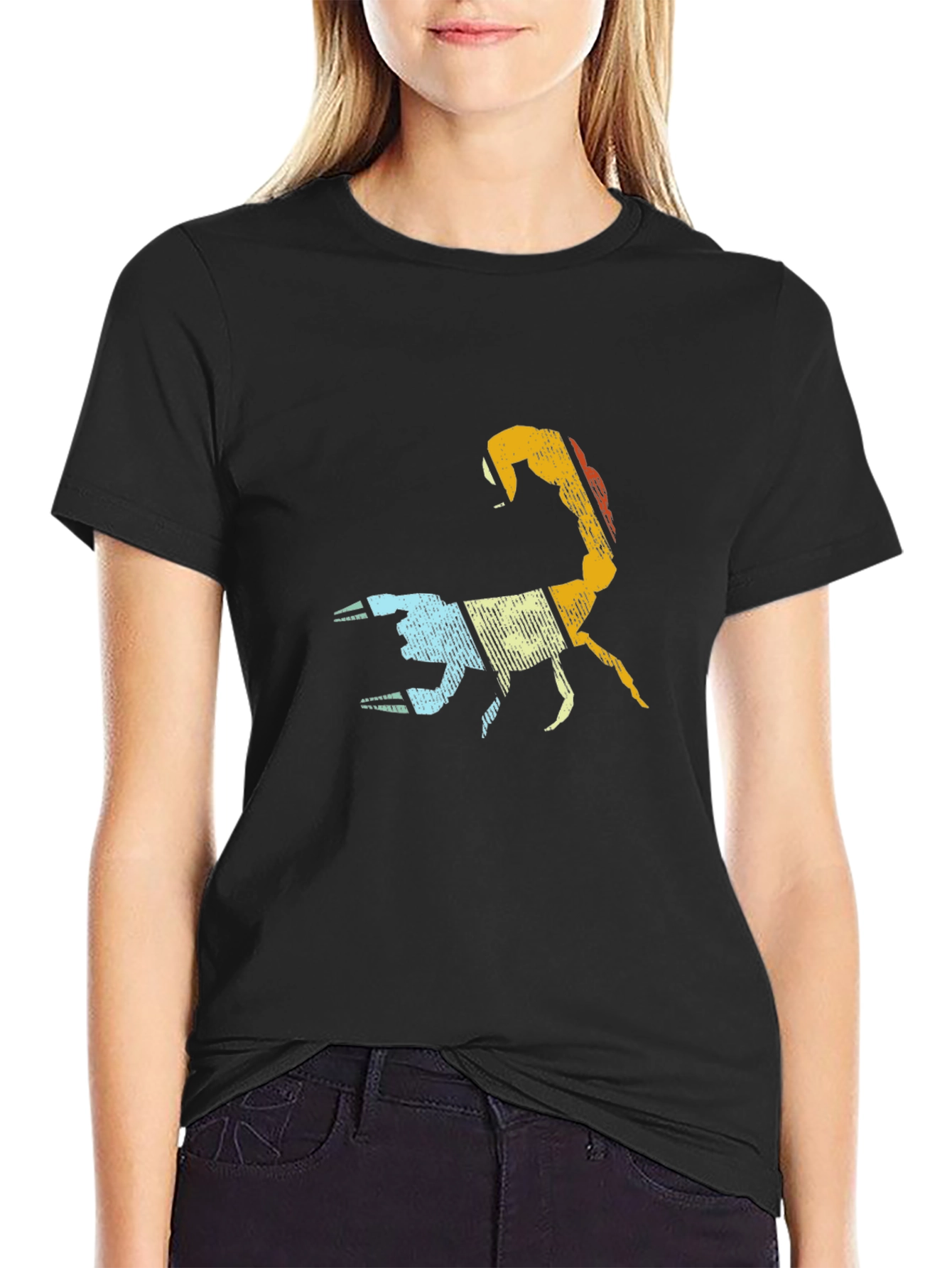 Black Retro Scorpion Graphic Tee - Cool Vintage Style view 2