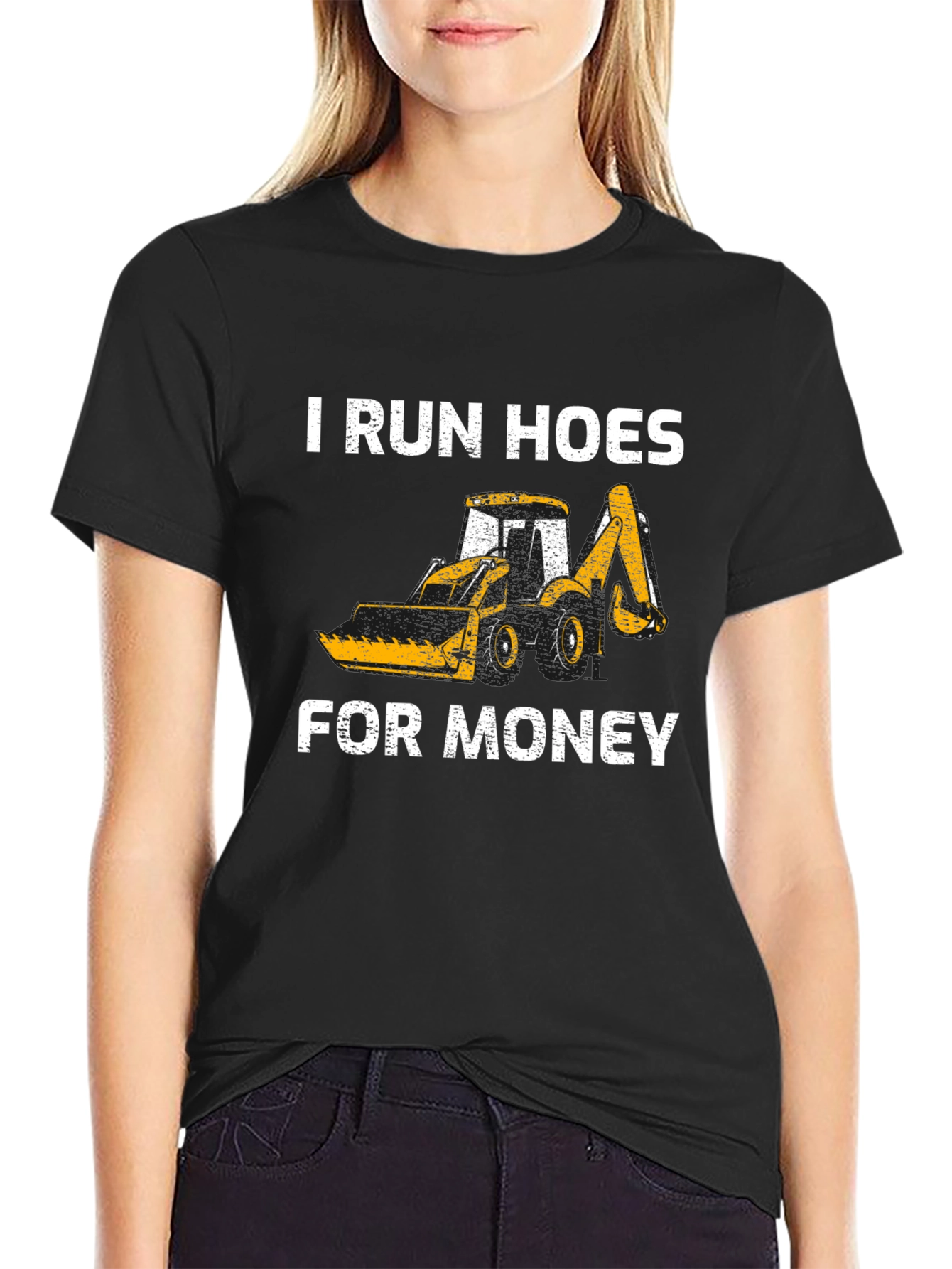 Black I Run Hoes For Money T-Shirt view 2