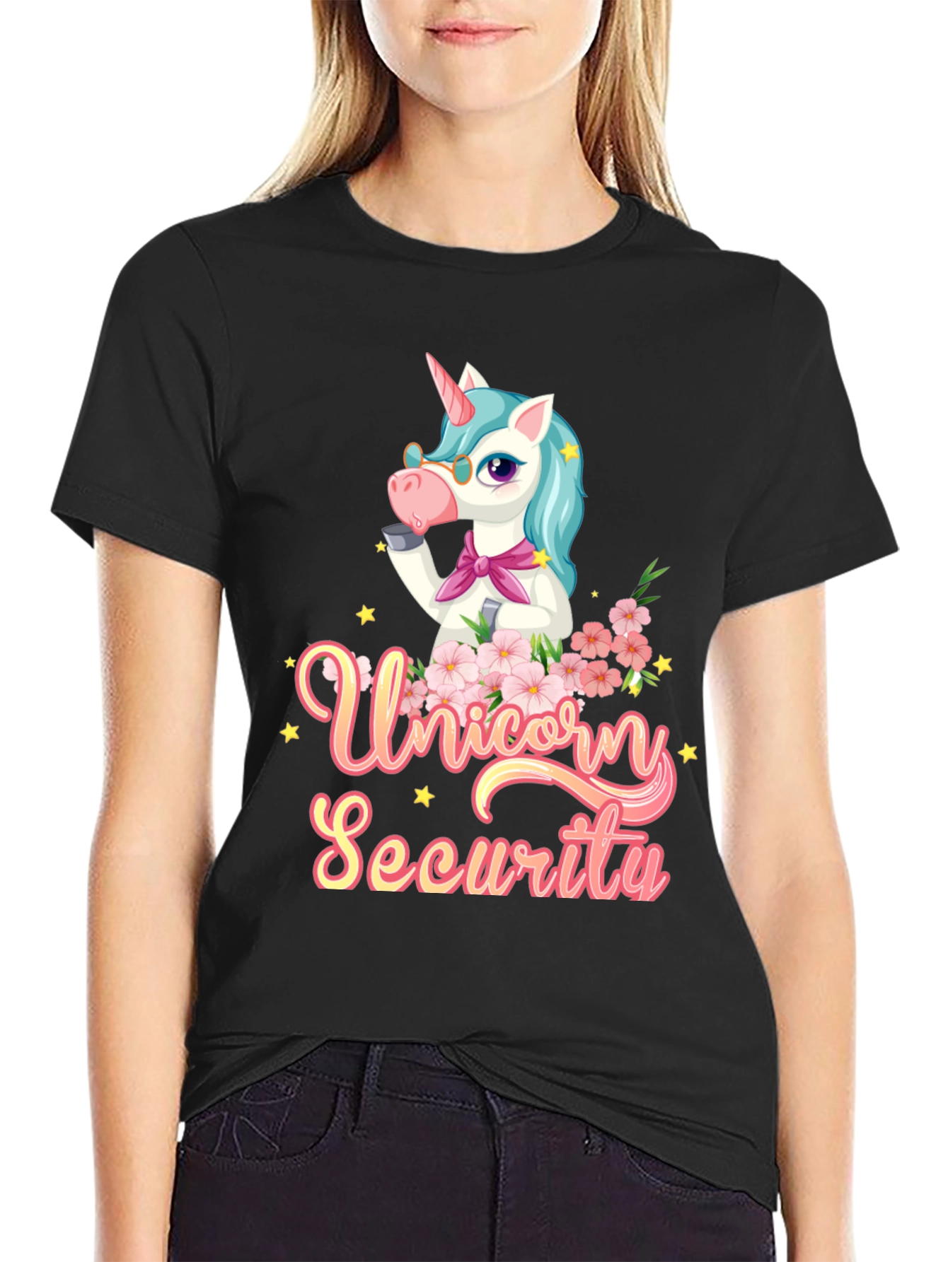 Black Unicorn Security T-Shirt - Magical Protection view 2