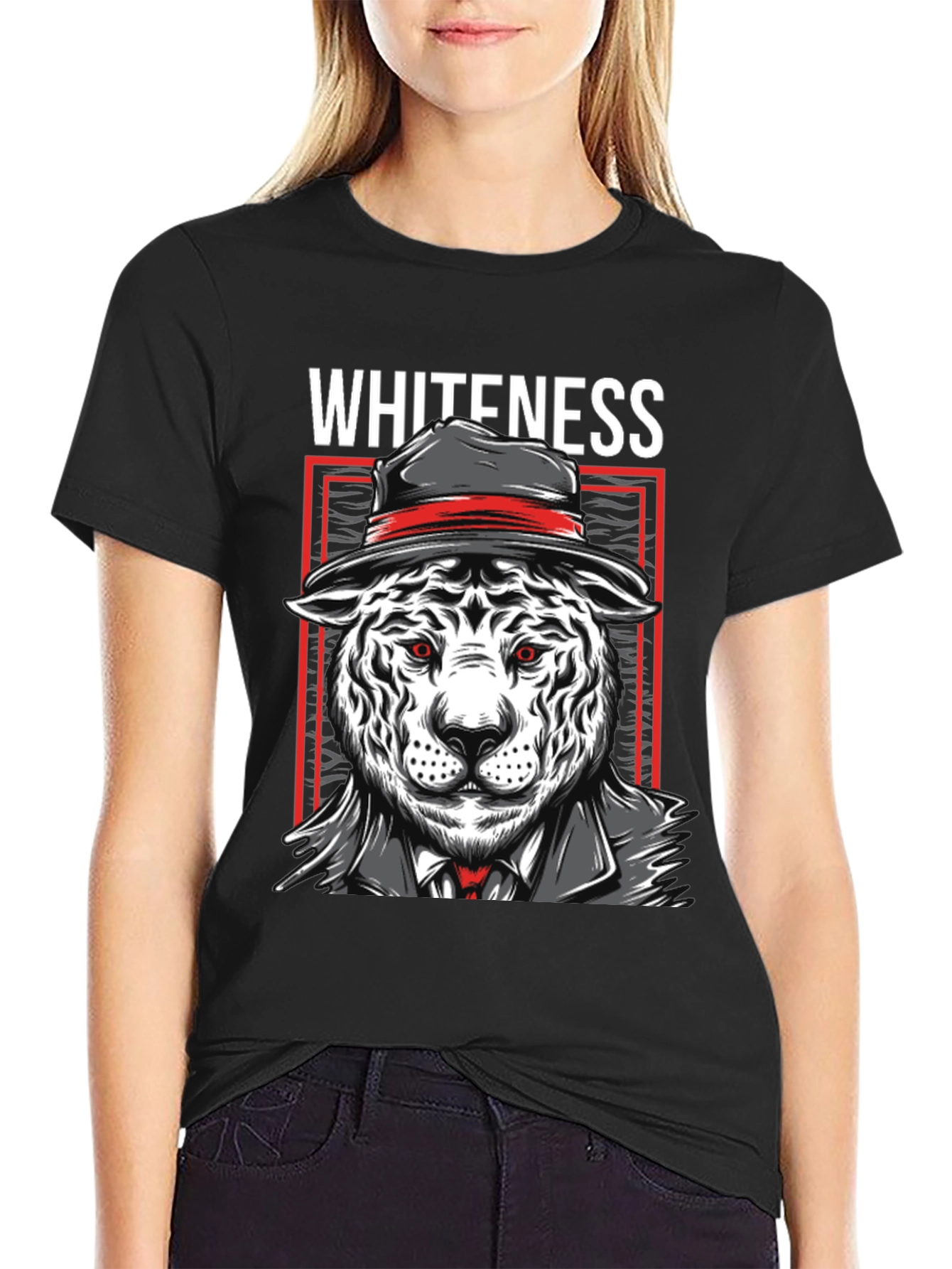 Black Whiteness Tiger Graphic T-Shirt view 2