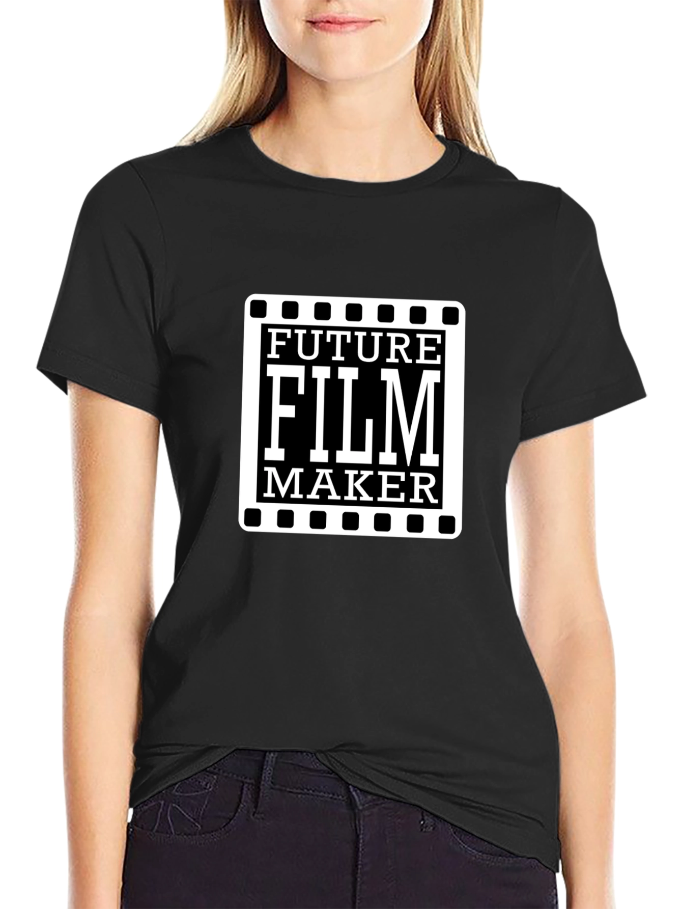 Black Future Film Maker Graphic Tee - Black T-Shirt view 2