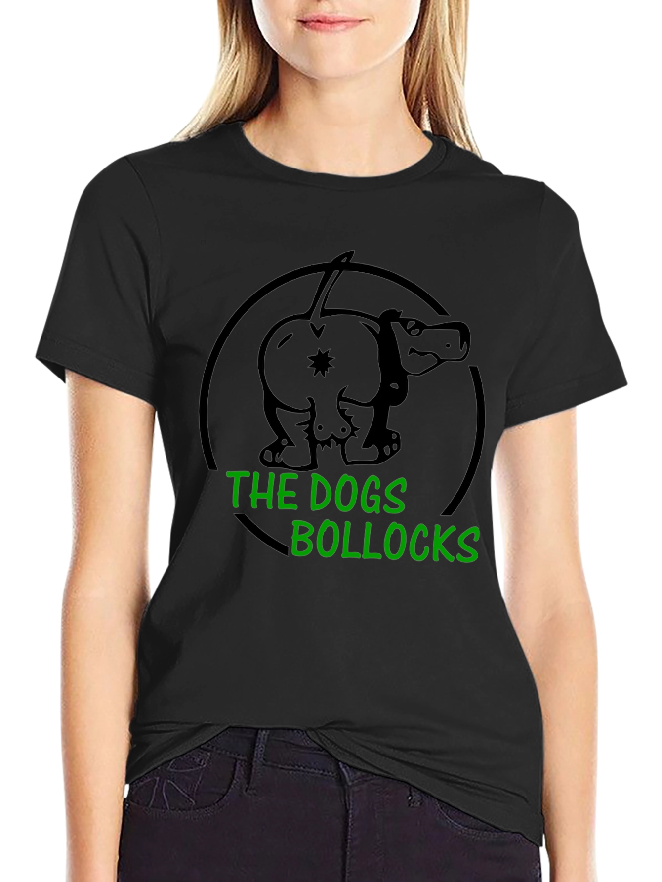 Black The Dogs Bollocks T-Shirt - Humorous Graphic Tee view 2