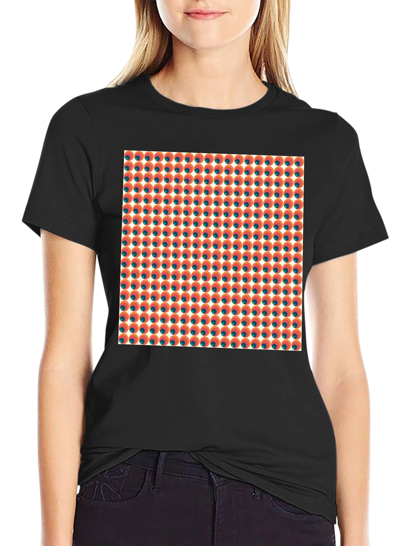 Black Retro Polka Dot T-Shirt view 2