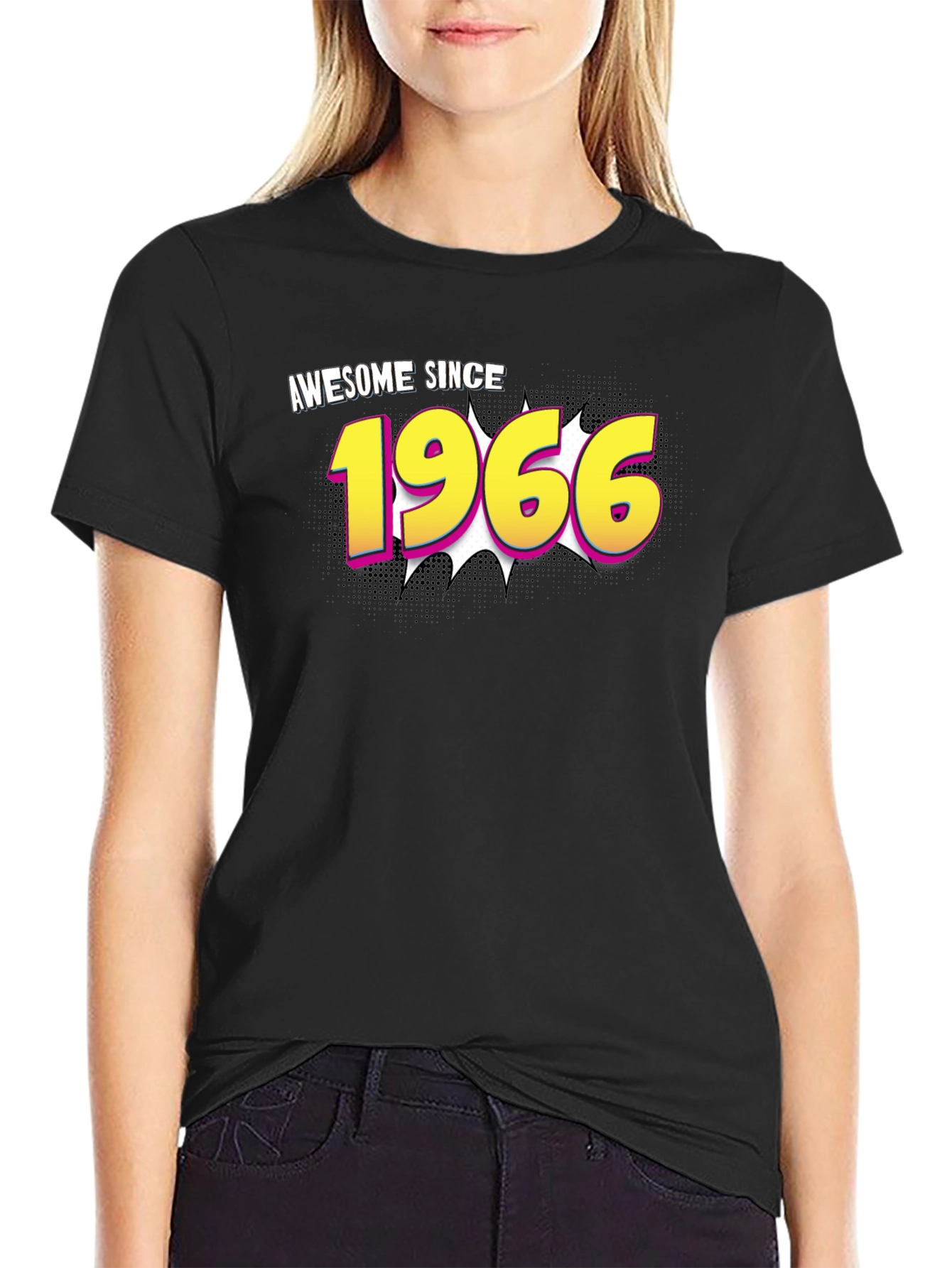 Black Awesome Since 1966 Black T-Shirt view 2
