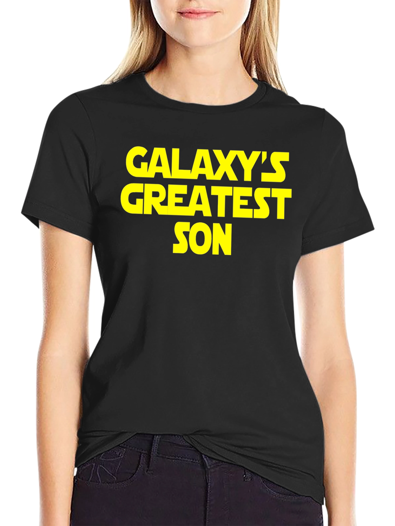 Black Galaxy's Greatest Son Black Graphic T-Shirt view 2