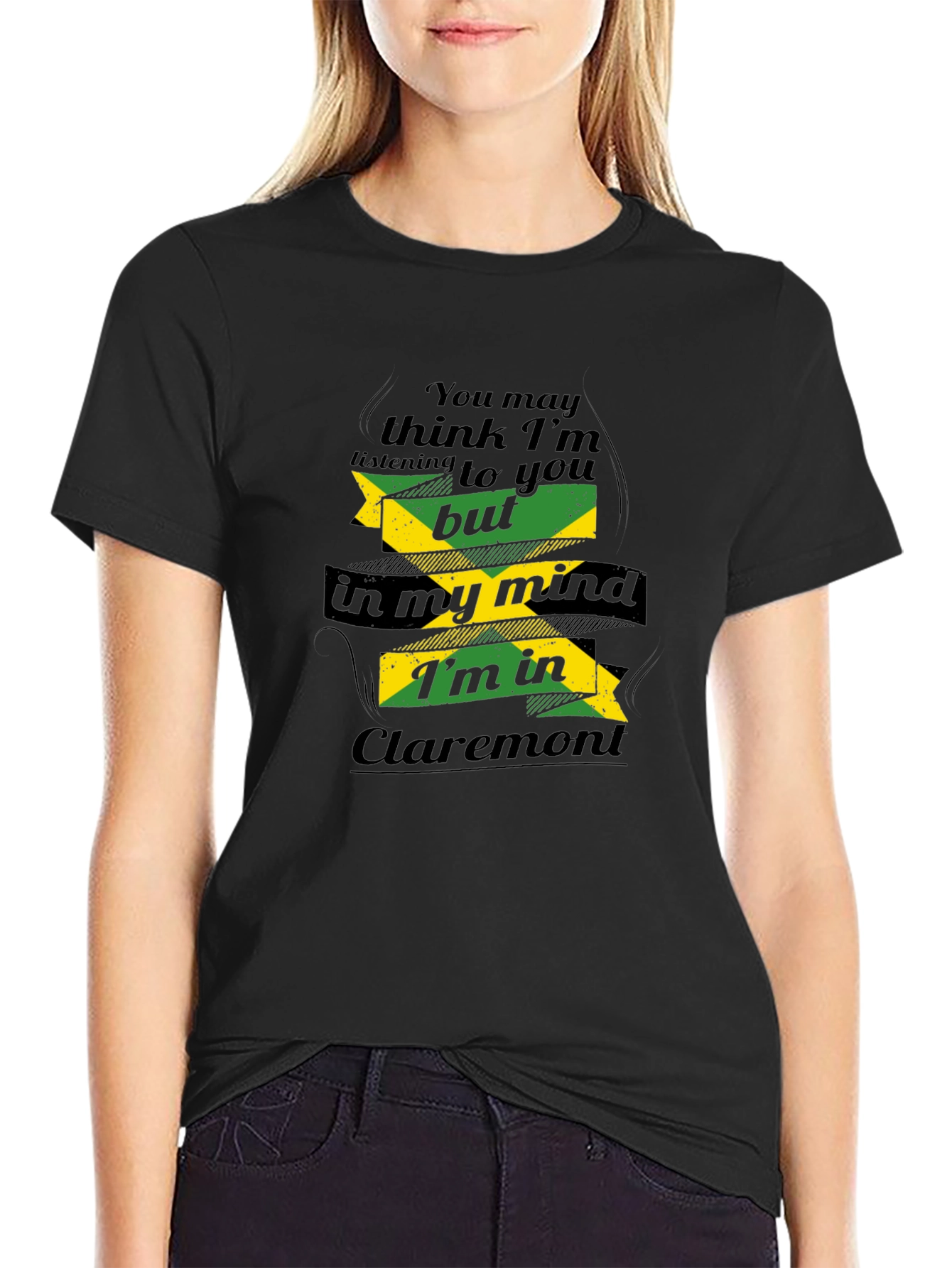 Black Claremont Mind T-Shirt: Jamaican Style view 2