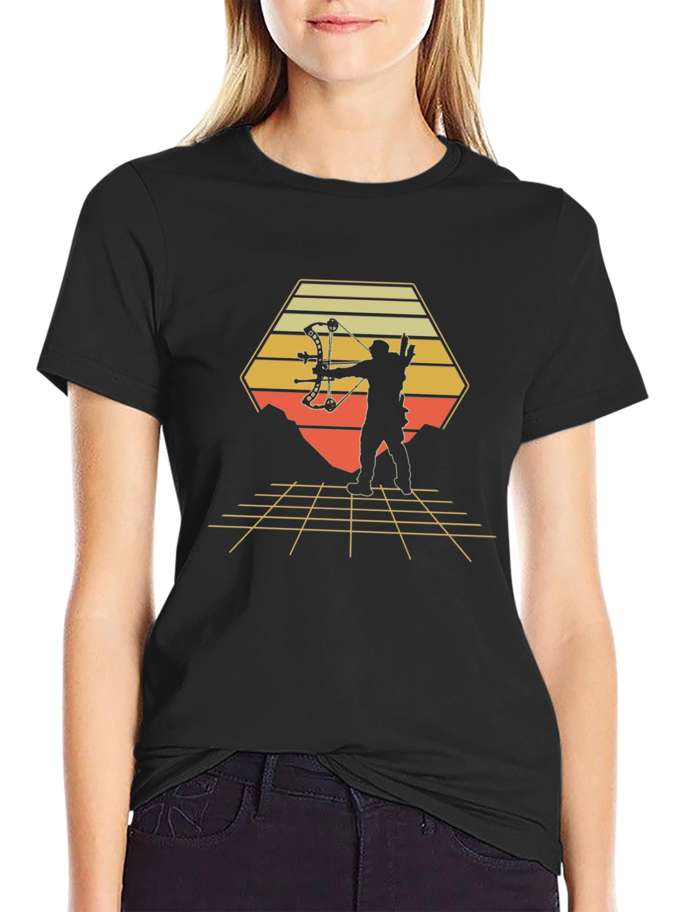 Black Retro Archer T-Shirt view 2