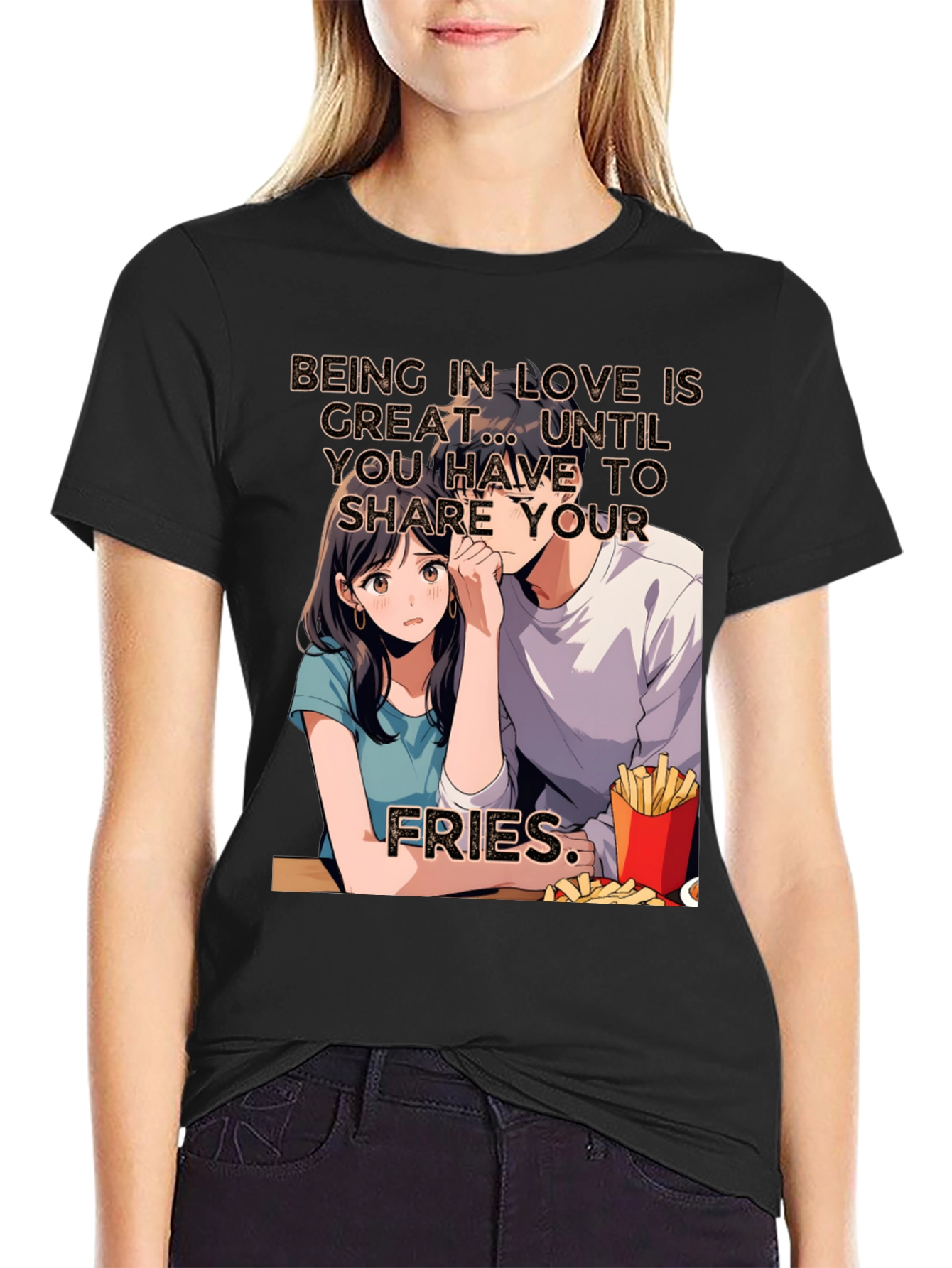 Black Share Your Fries Graphic T-Shirt view 2