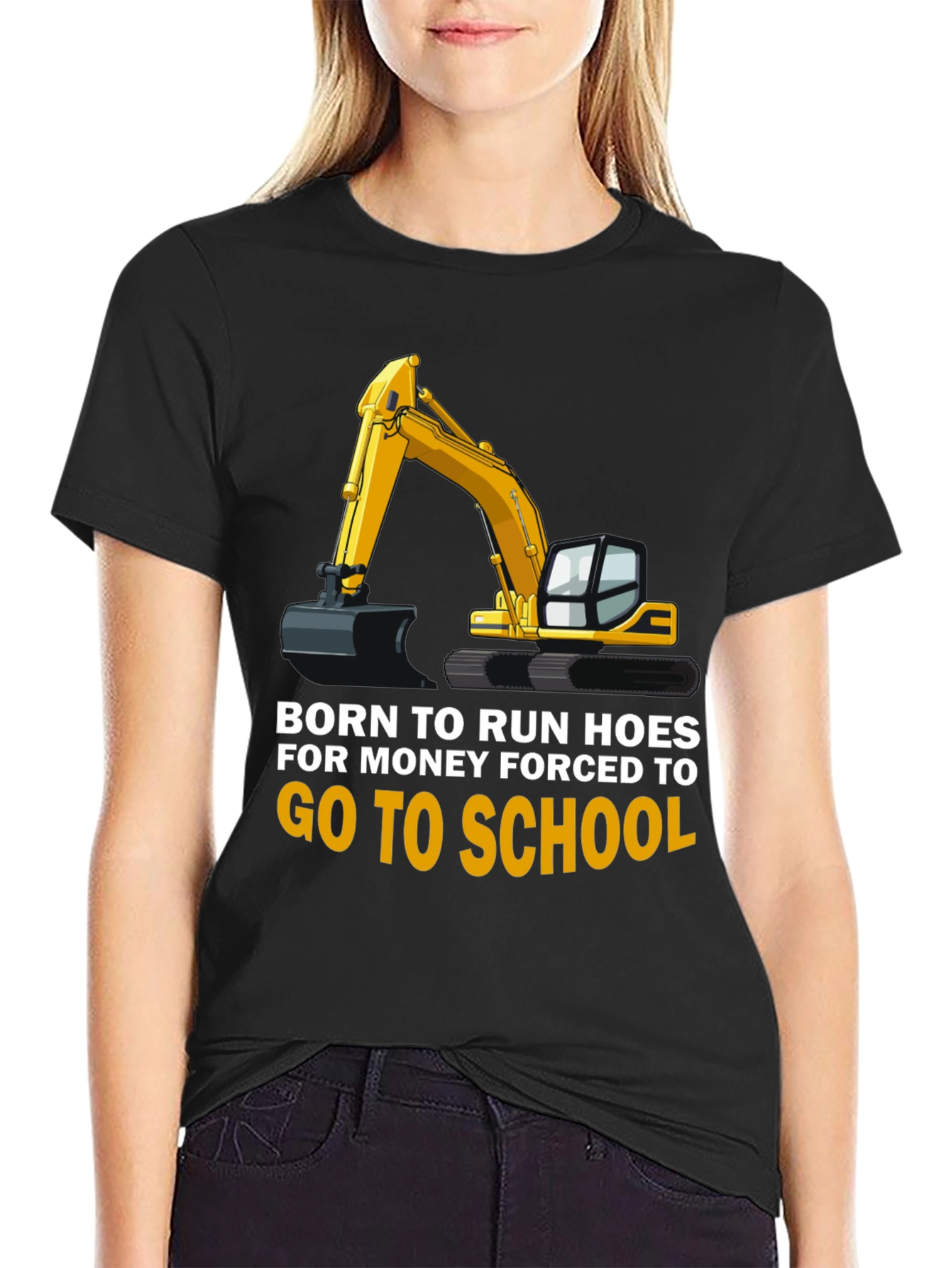 Black Born to Run Hoes T-Shirt view 2