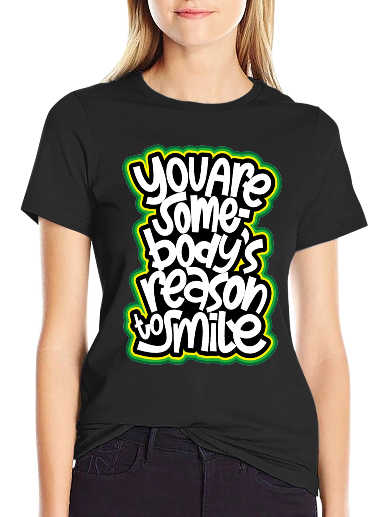 Black You Are Somebody's Reason to Smile Graphic Tee view 2
