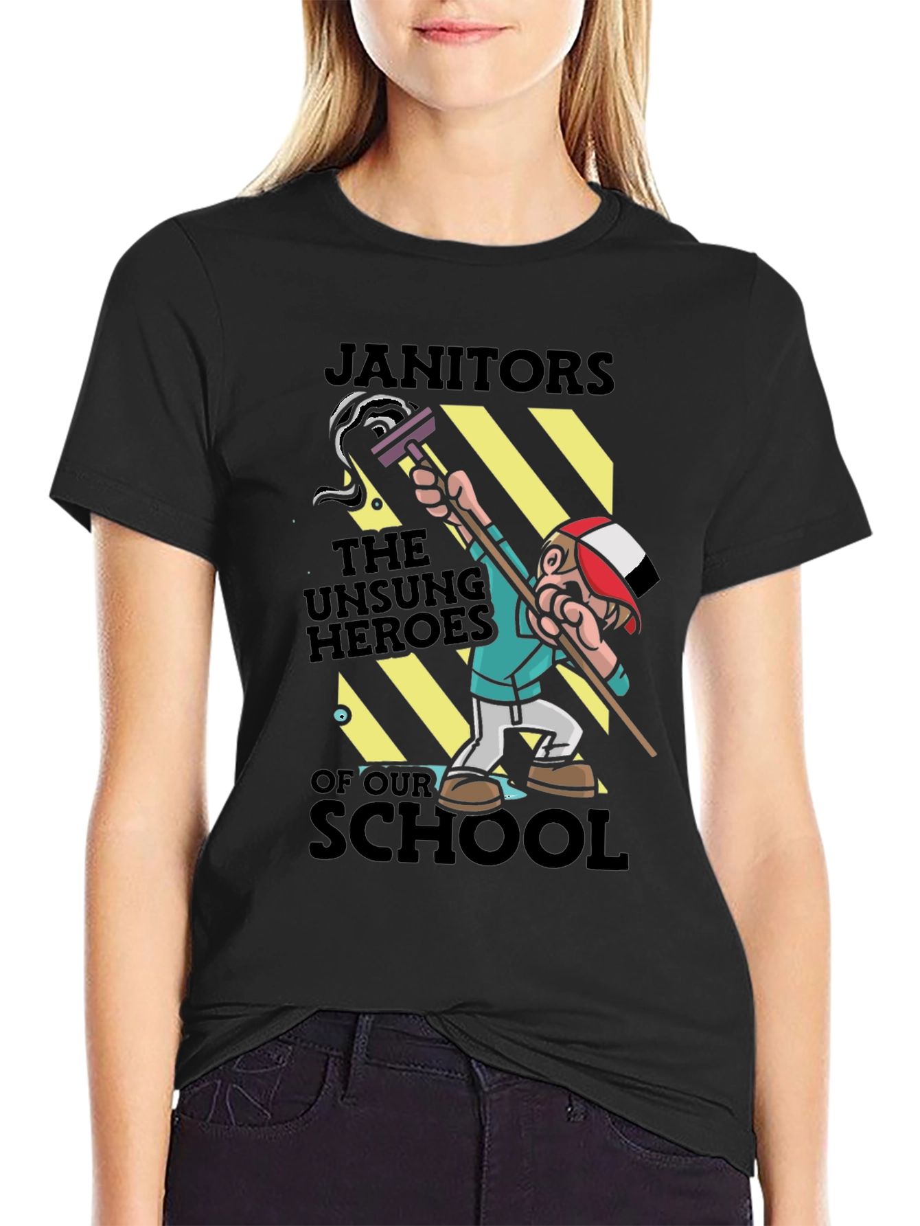 Black Janitors: The Unsung Heroes T-Shirt view 2