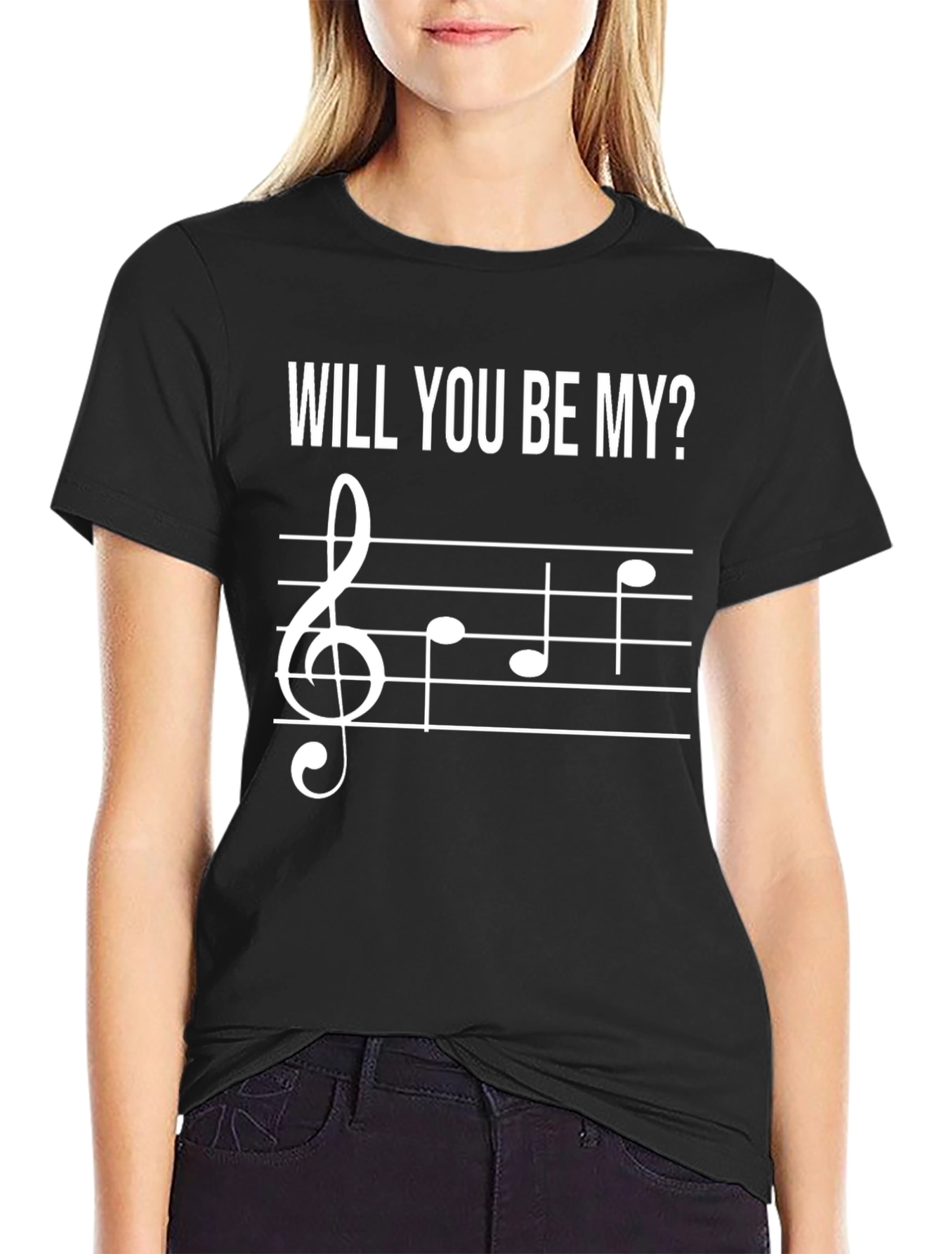 Black Musical Proposal T-Shirt: Will You Be My Do Re Mi? view 2