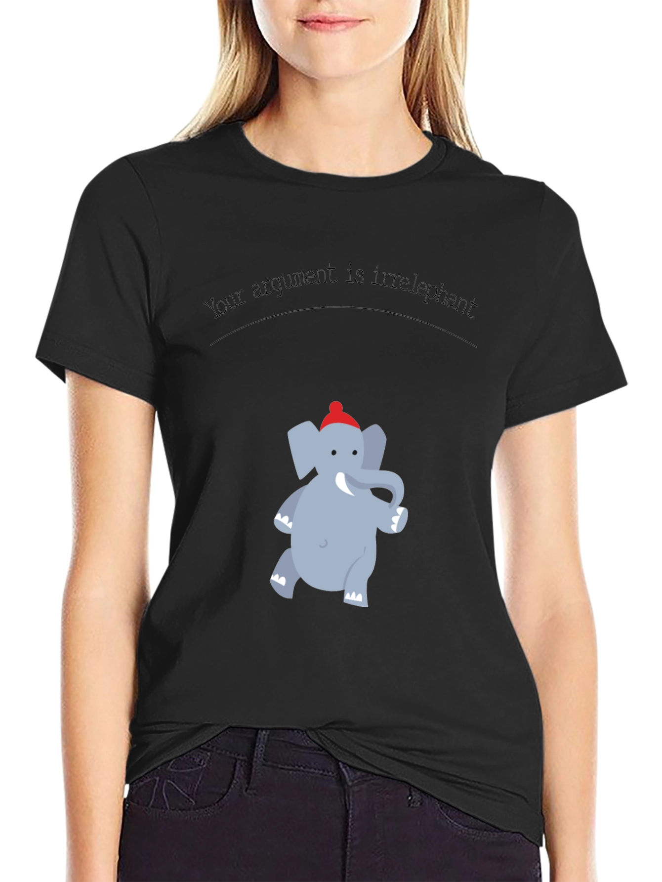 Black Irrelephant Graphic T-Shirt - Funny Argument Tee view 2