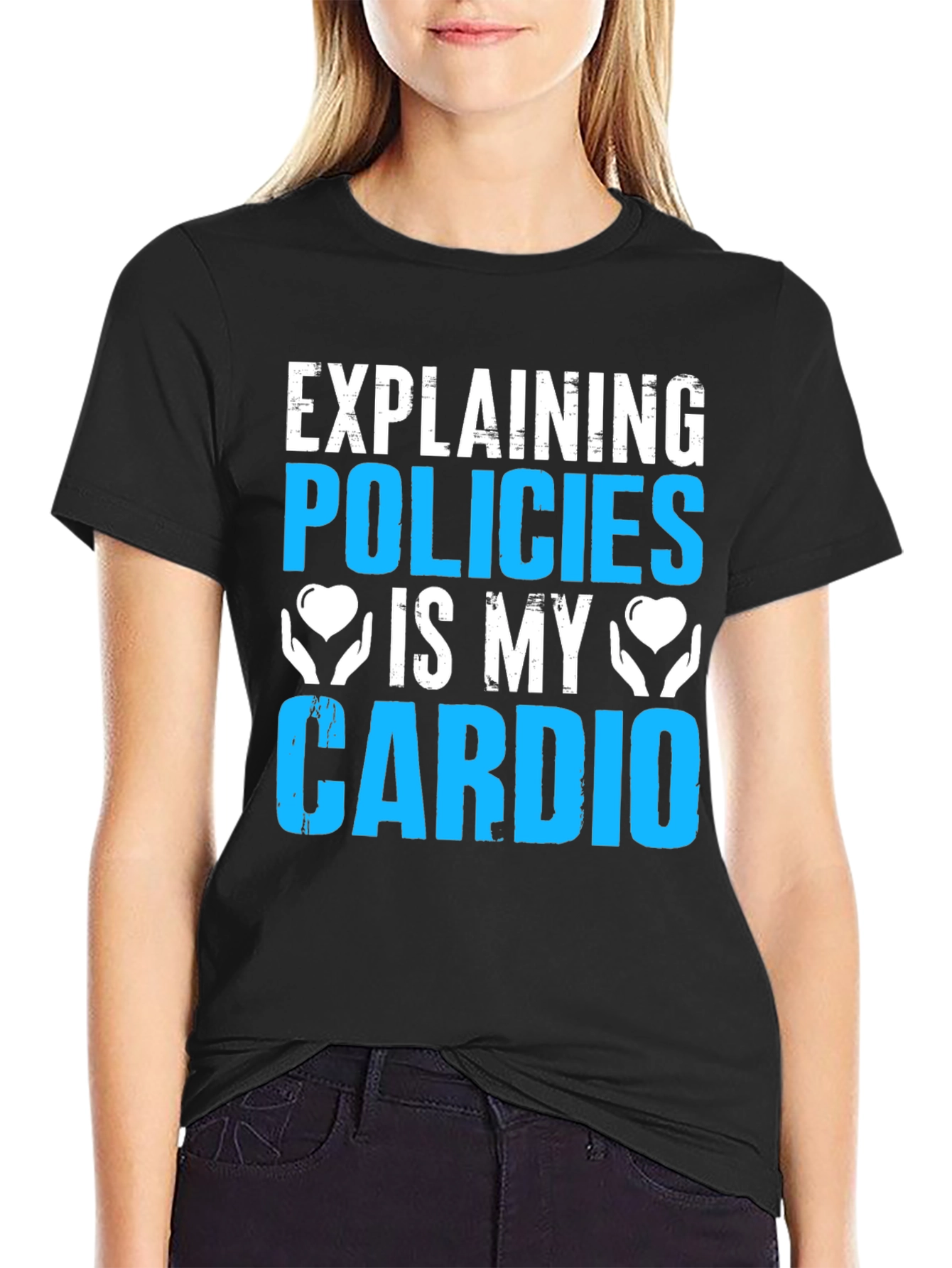 Black Policies Are My Cardio Funny Graphic Tee view 2