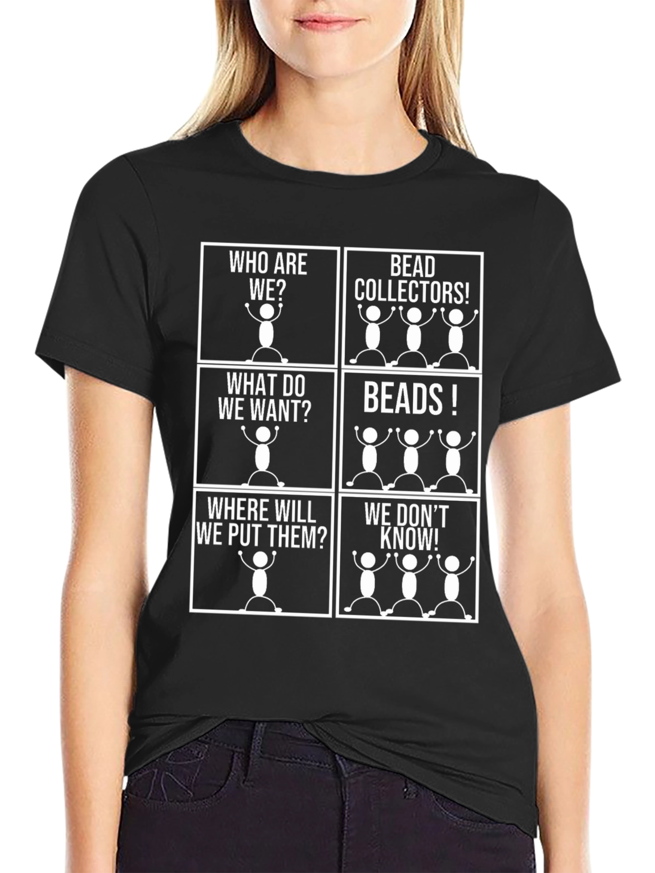 Black Bead Collectors T-Shirt - Funny Humor Tee view 2