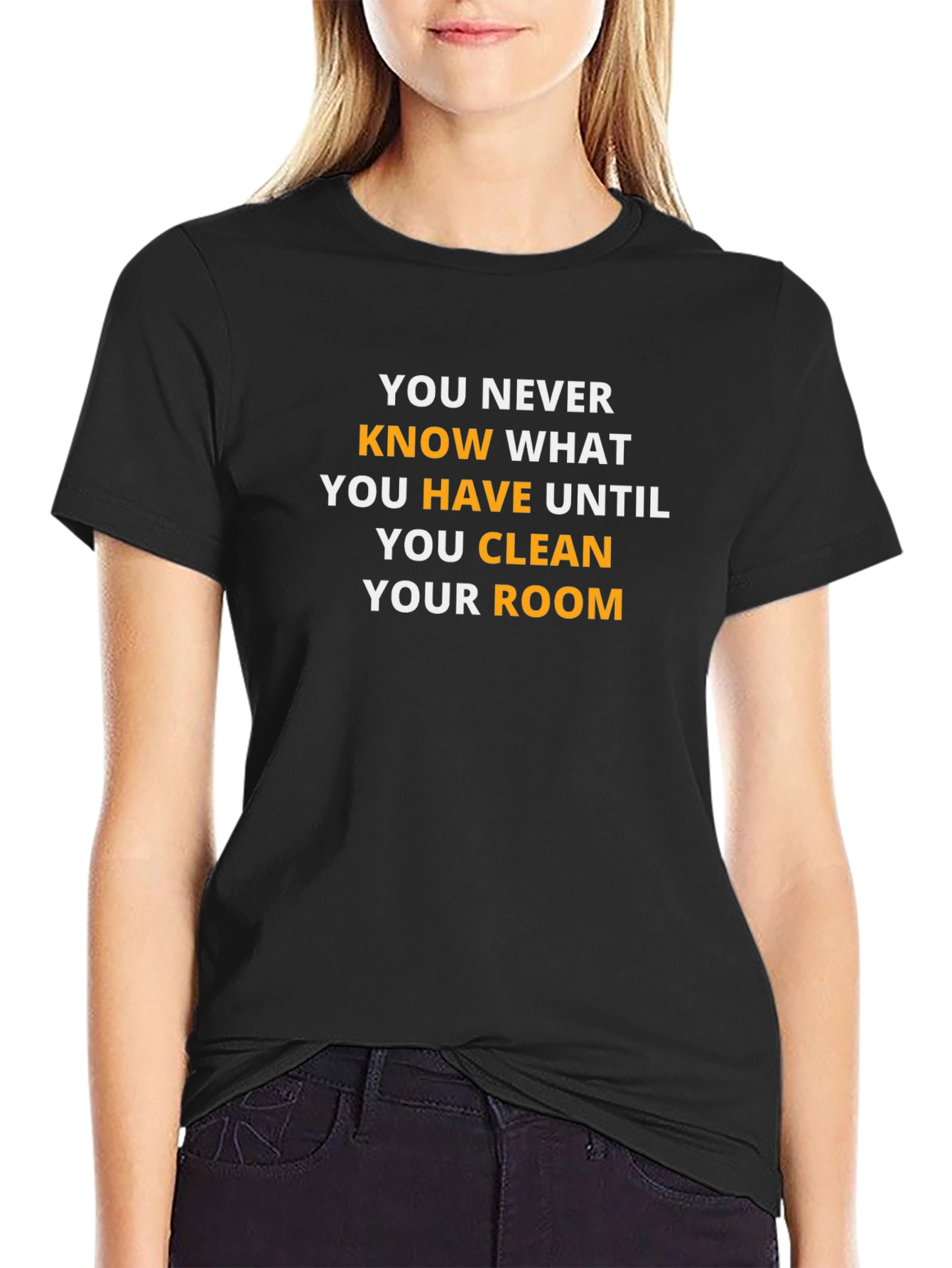 Black Clean Your Room Graphic Tee view 2