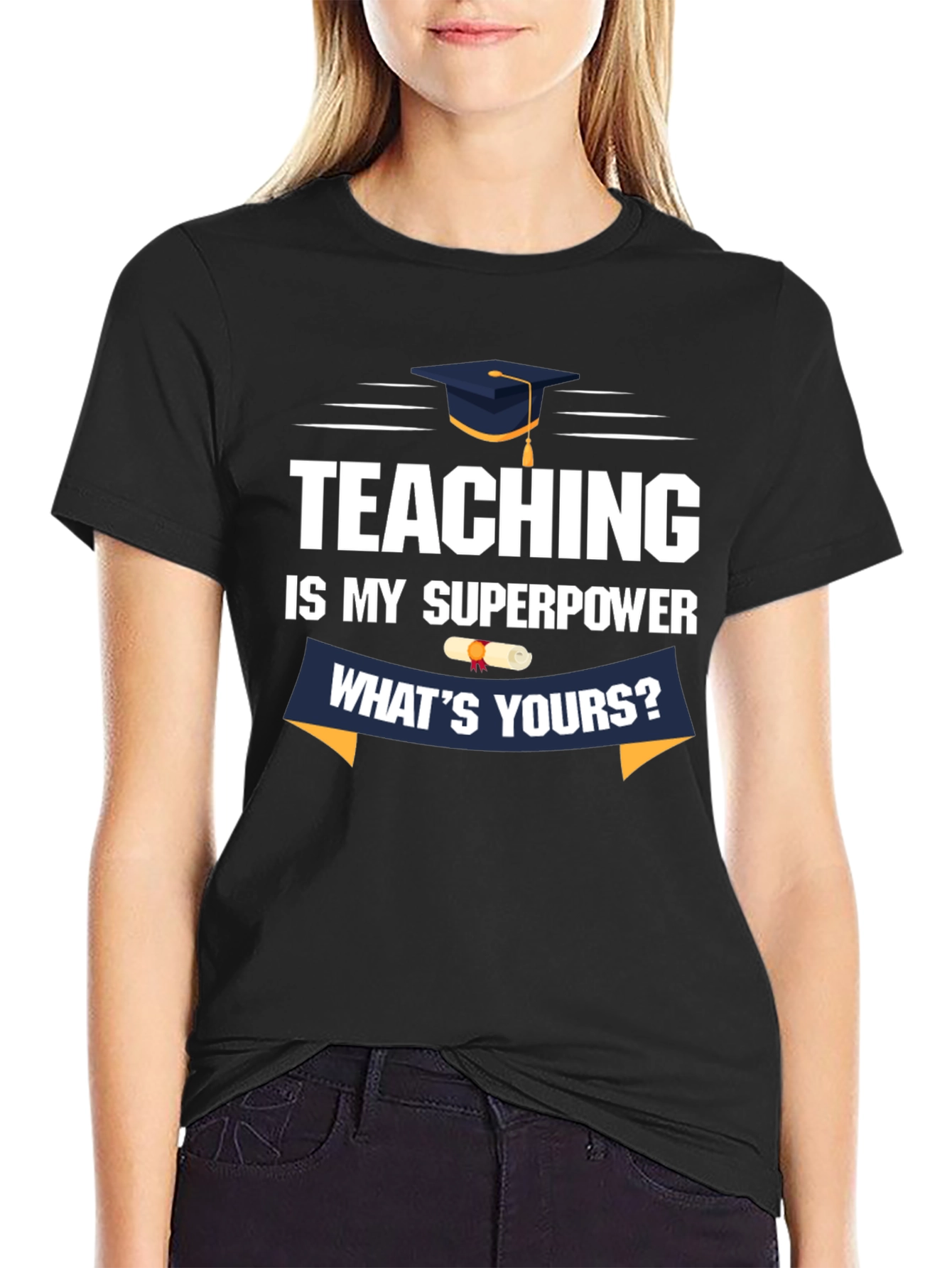 Black Teaching Is My Superpower T-Shirt view 2