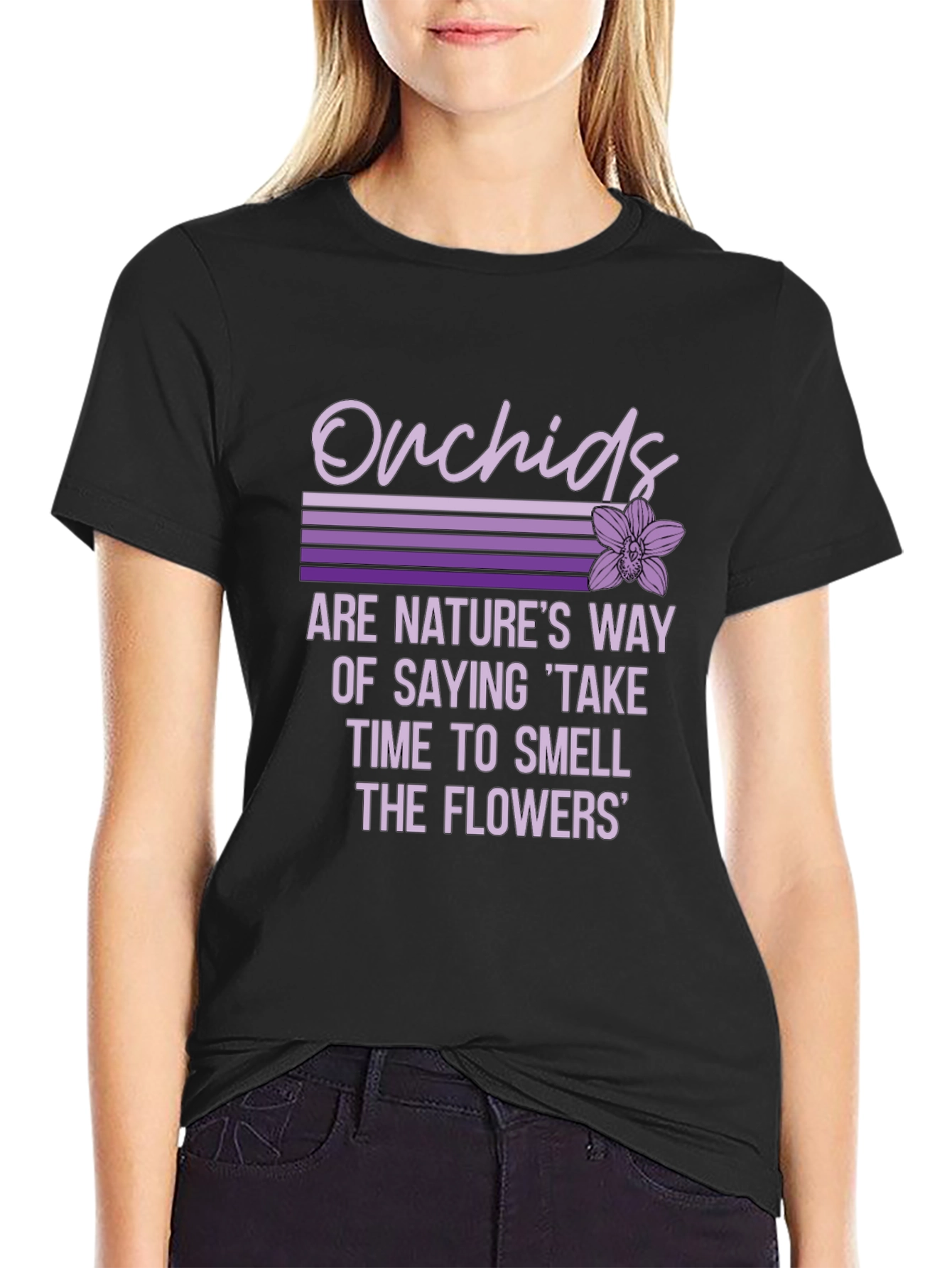 Black Orchids Nature's Way Graphic T-Shirt view 2