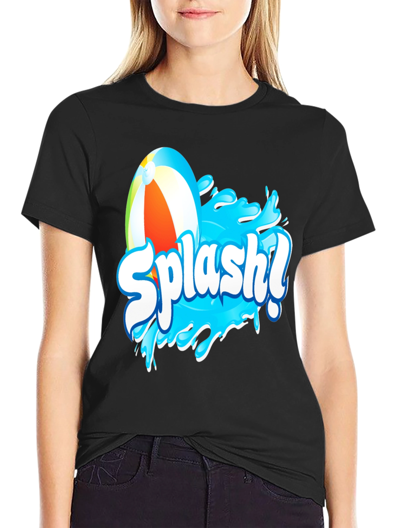 Black Splash! Graphic T-Shirt - Black Cotton Tee view 2