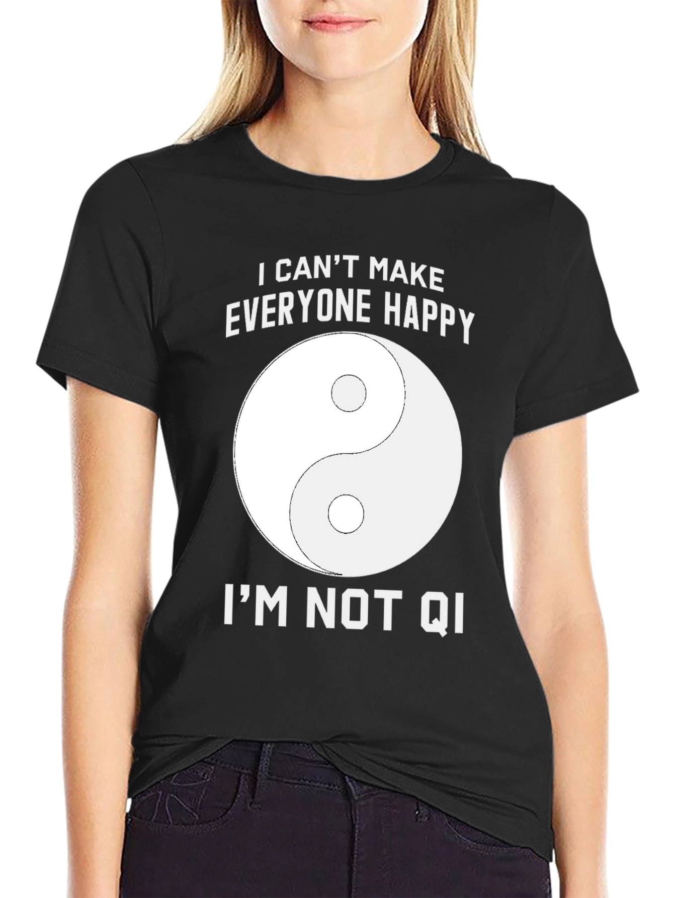 Black Funny Yin Yang I Can't Make Everyone Happy T-Shirt view 2